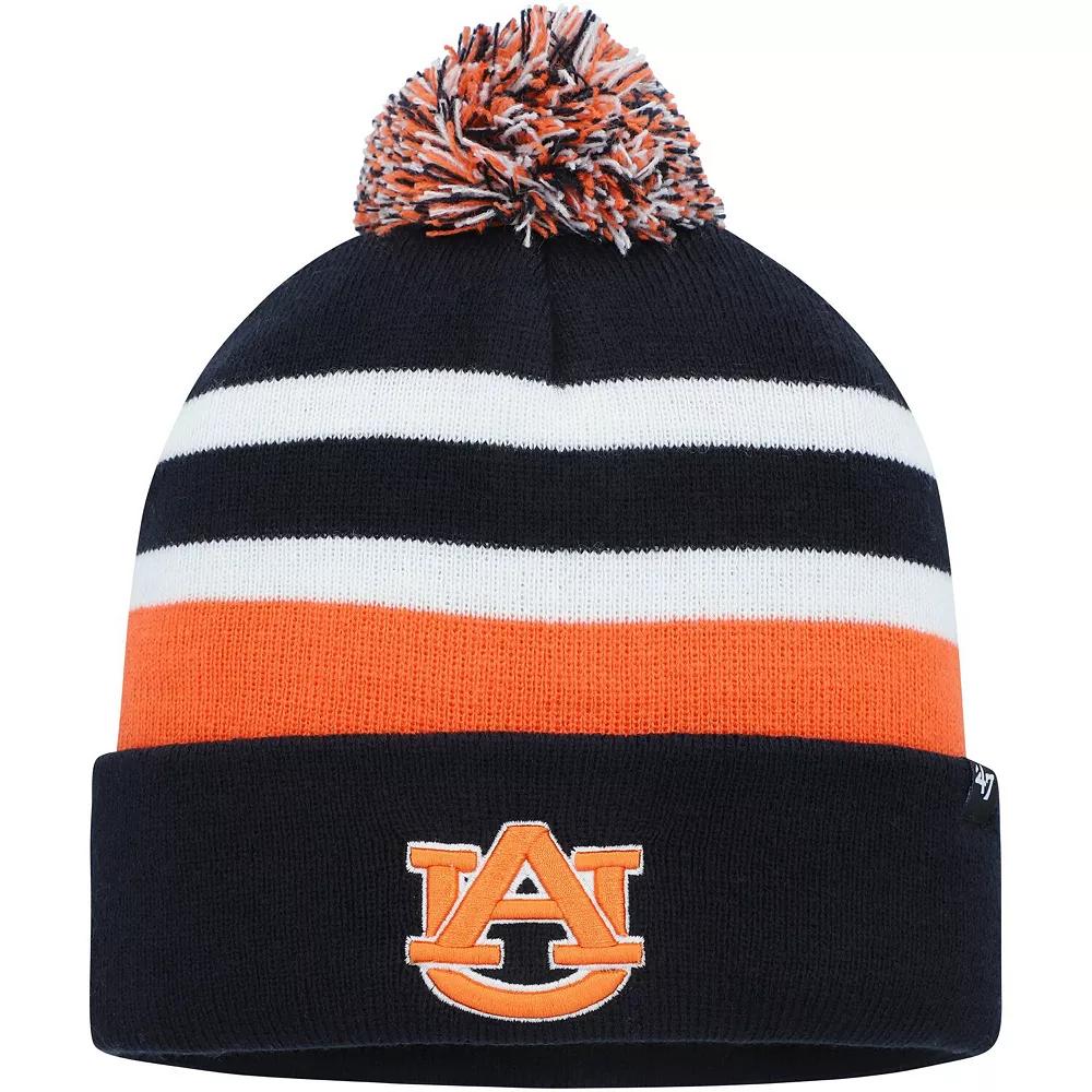 Men's '47 Navy Auburn Tigers State Line Cuffed Knit Hat with Pom, Blue Product Image