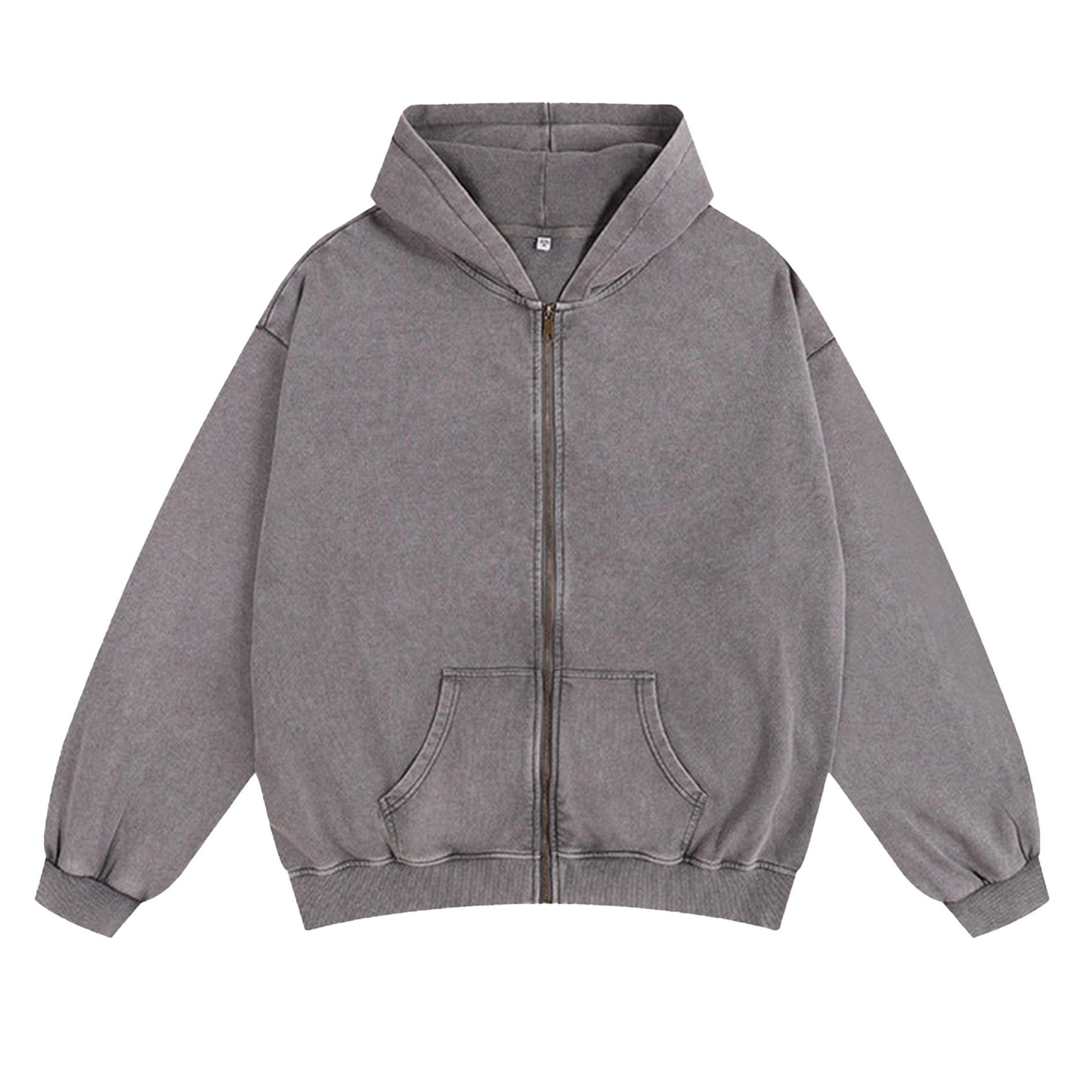 Sopula Essential Washed Cotton Zip-Up Hoodie Product Image