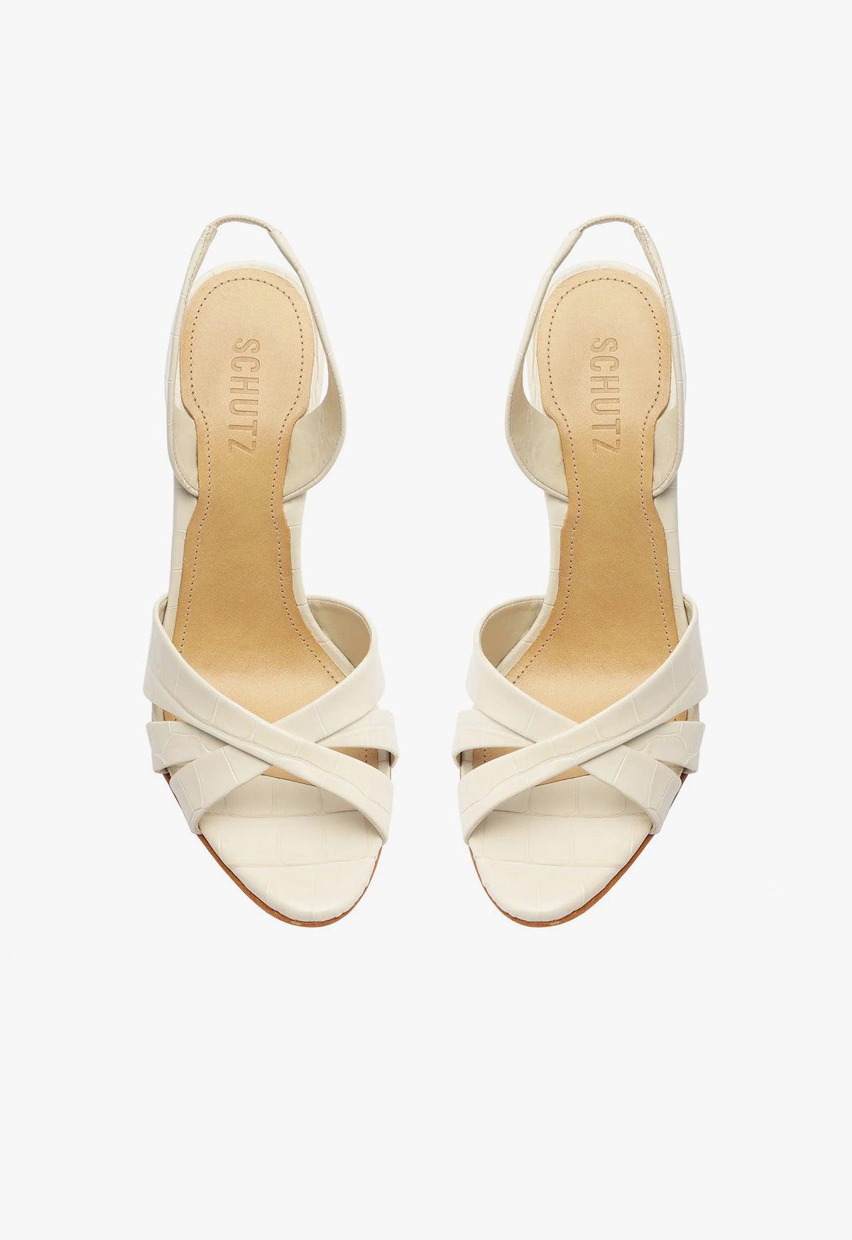 Keefa Crocodile-Embossed Leather Sandal Product Image