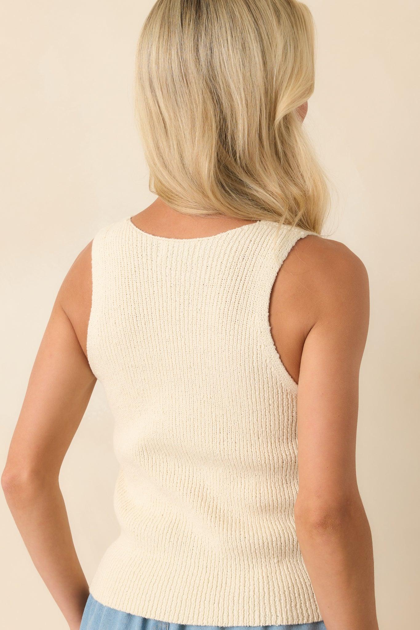 Part Of My Routine Ivory Button Front Sweater Vest Product Image