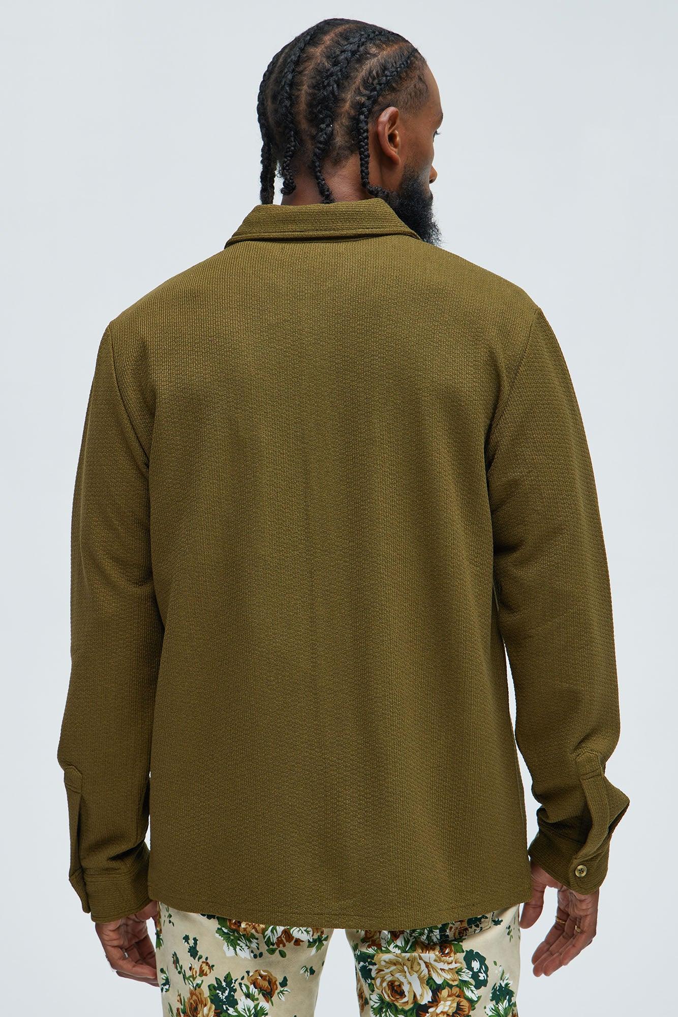 Capstan Textured Button Up Shirt - Olive Product Image