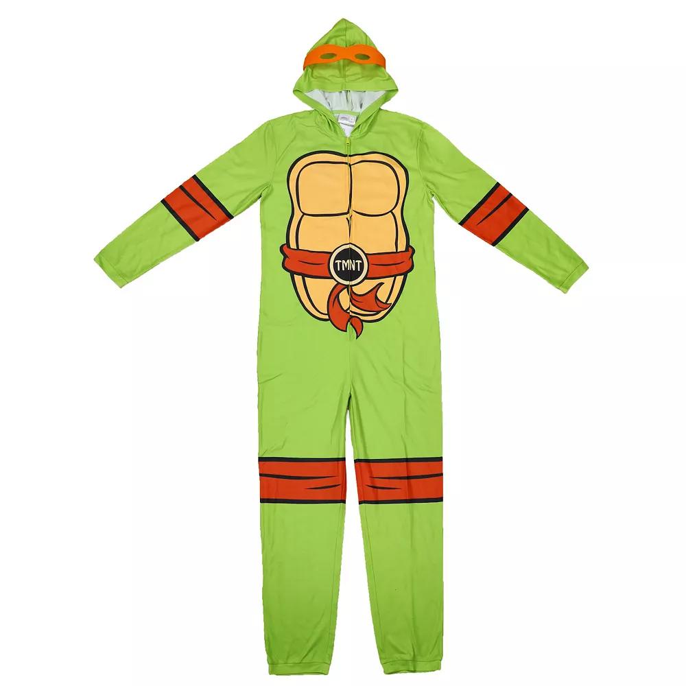 Adult TMNT Teenage Mutant Ninja Turtles Hooded Cosplay Union Suit, Men's, Size: Medium, Green Product Image