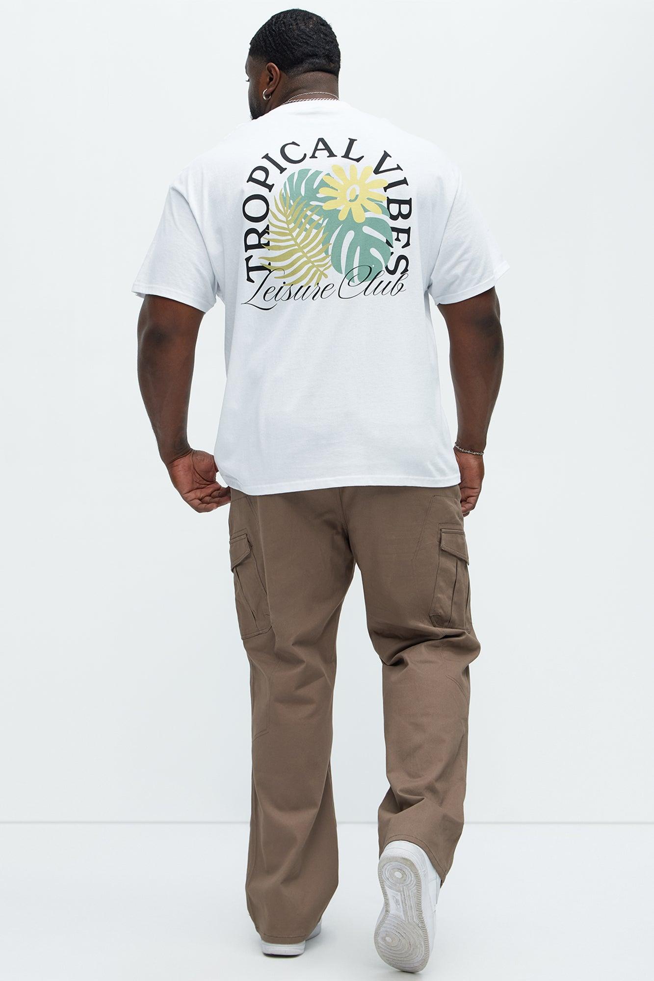 Tropical Vibes Short Sleeve Tee - White Product Image