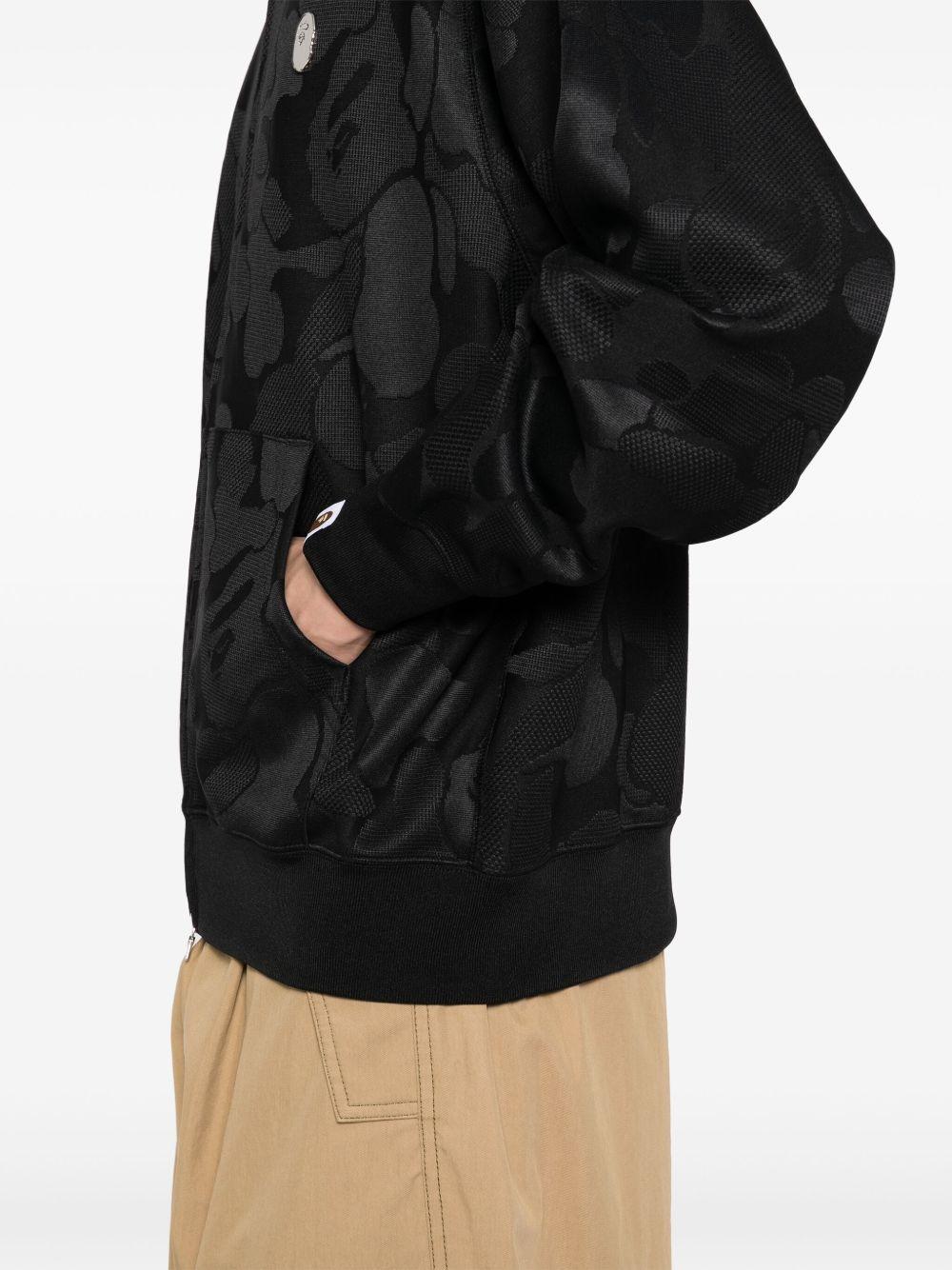 camouflage-jacquard zipped hoodie Product Image