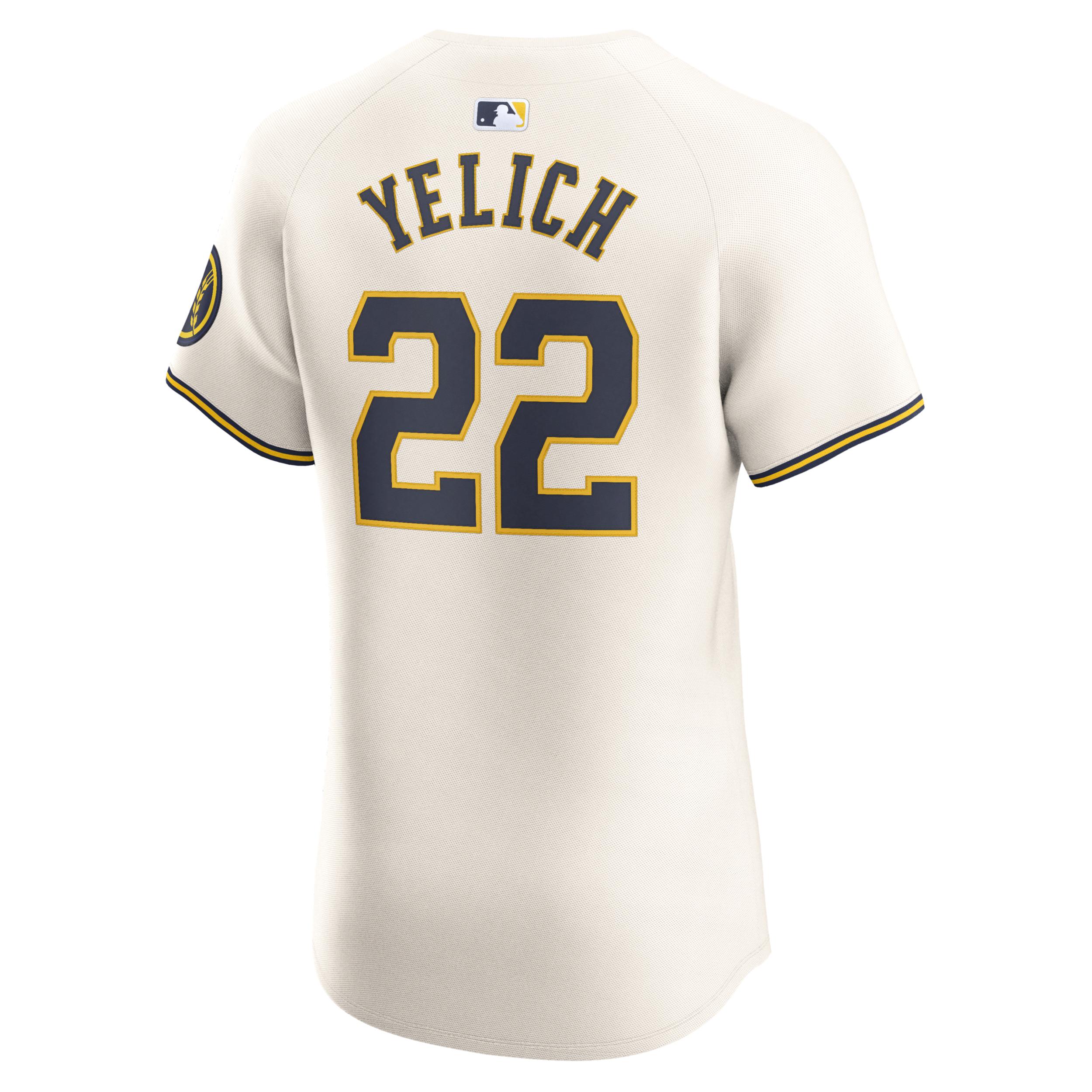 Christian Yelich Milwaukee Brewers Nike Mens Dri-FIT ADV MLB Elite Jersey | 90B0MZHOMZ9-PNL Product Image