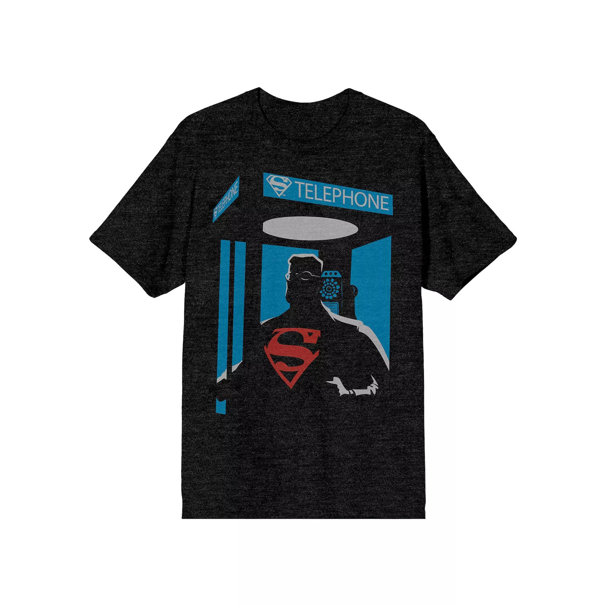 Men's Superman Telephone Box Tee, Size: XXL, Black Product Image