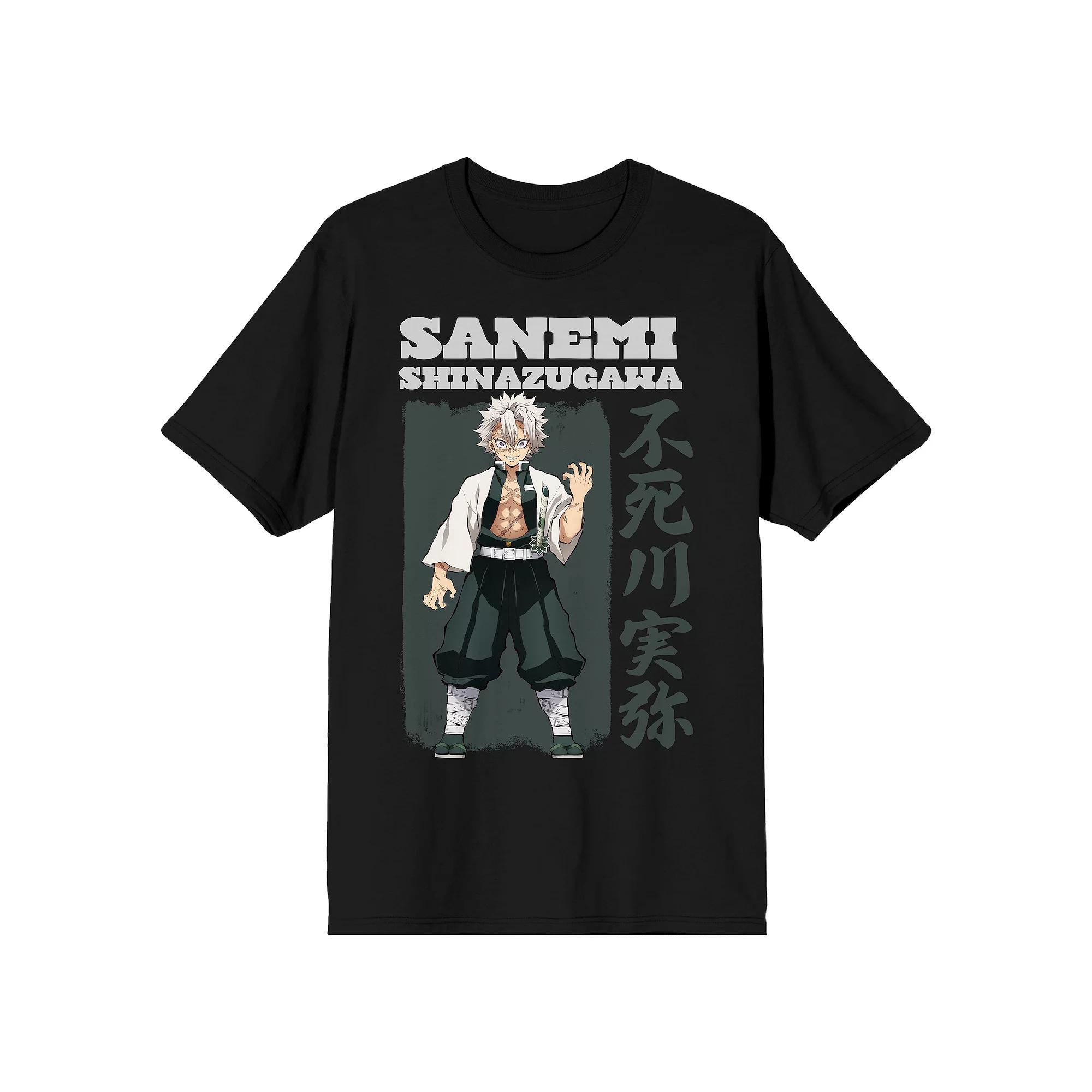 Men's Demon Slayer Sanemi Short Sleeve Graphic T-Shirt, Size: XXL, Black Product Image