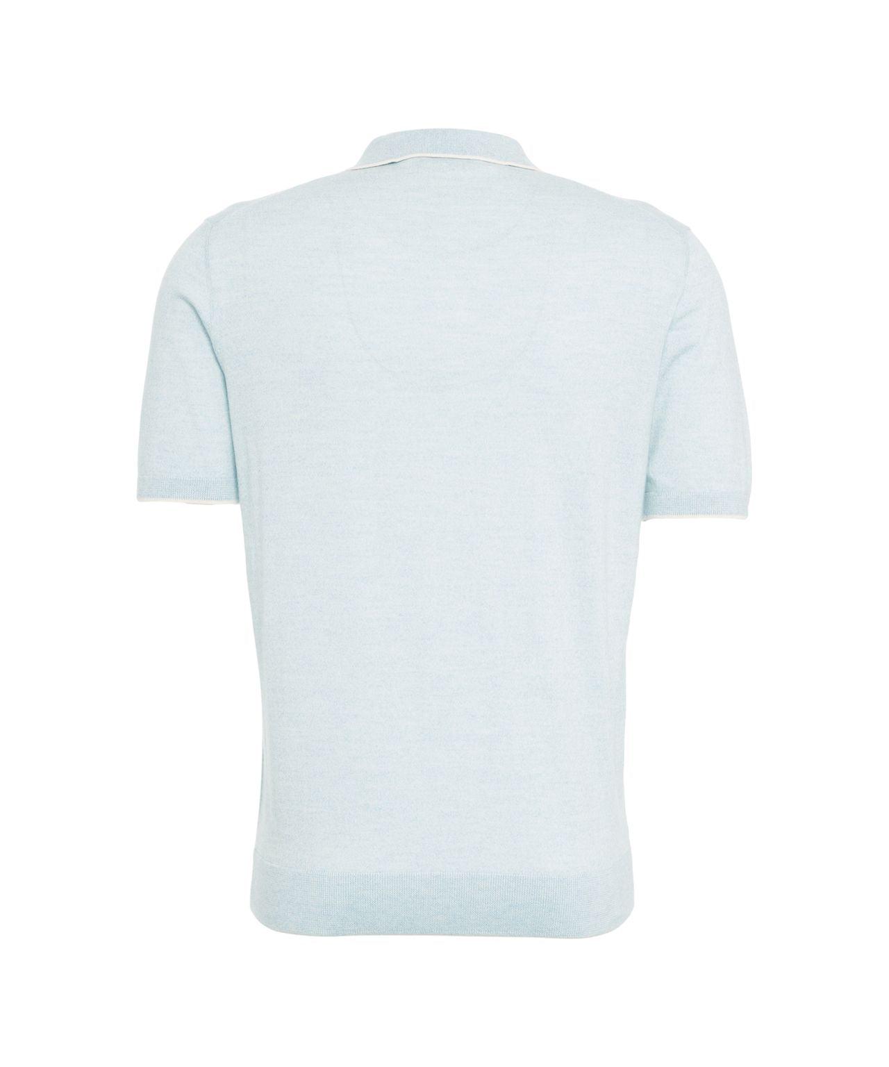 Melange knit polo shirt Product Image
