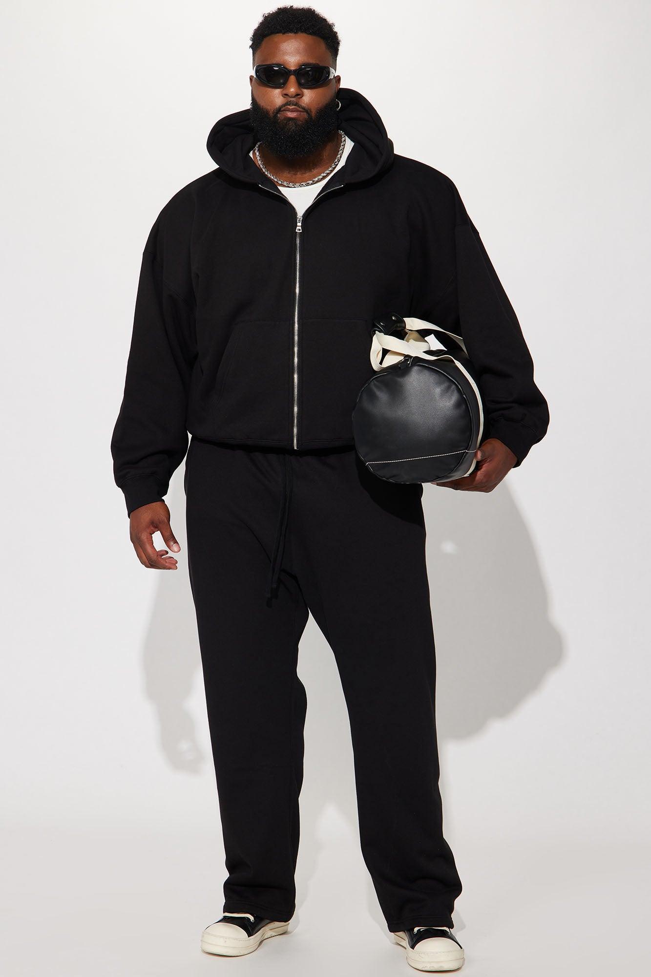Tyson Oversized Heavyweight Zip Up - Black Product Image