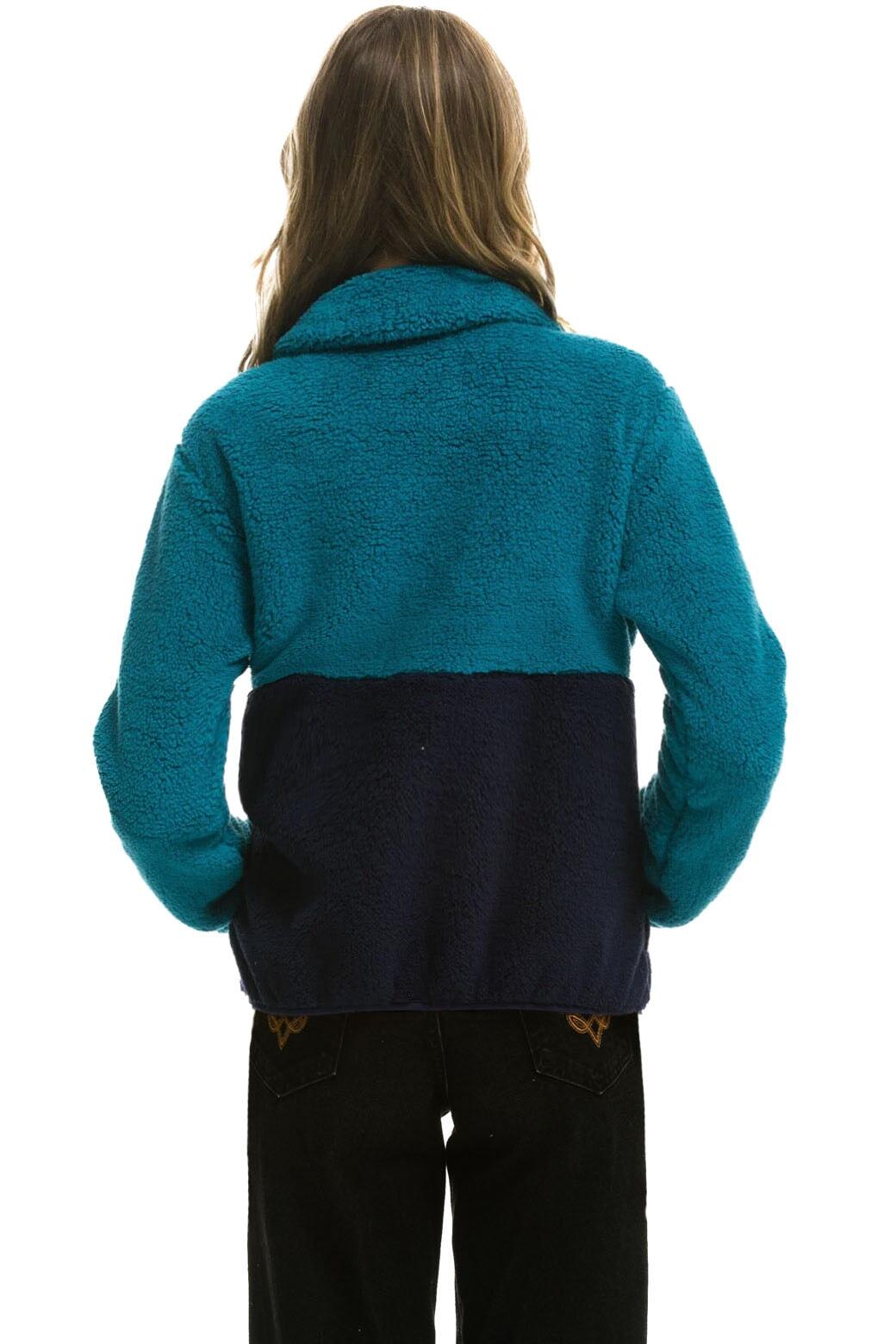 TEDDY APRES HALF ZIP COLOR BLOCK JACKET - CAPRI Female Product Image