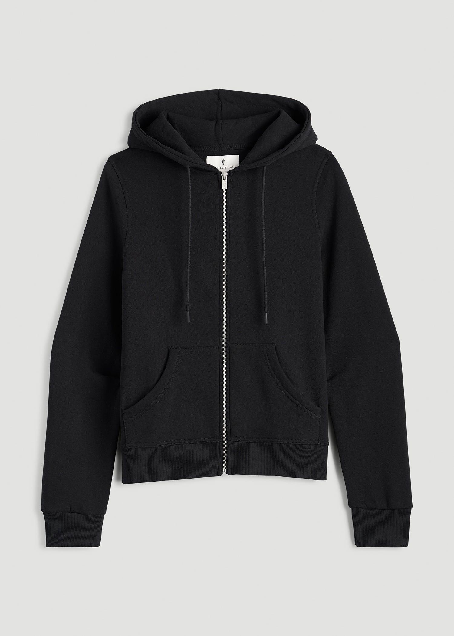 Wearever Fleece Full-Zip Hoodie for Tall Women in Black Female Product Image