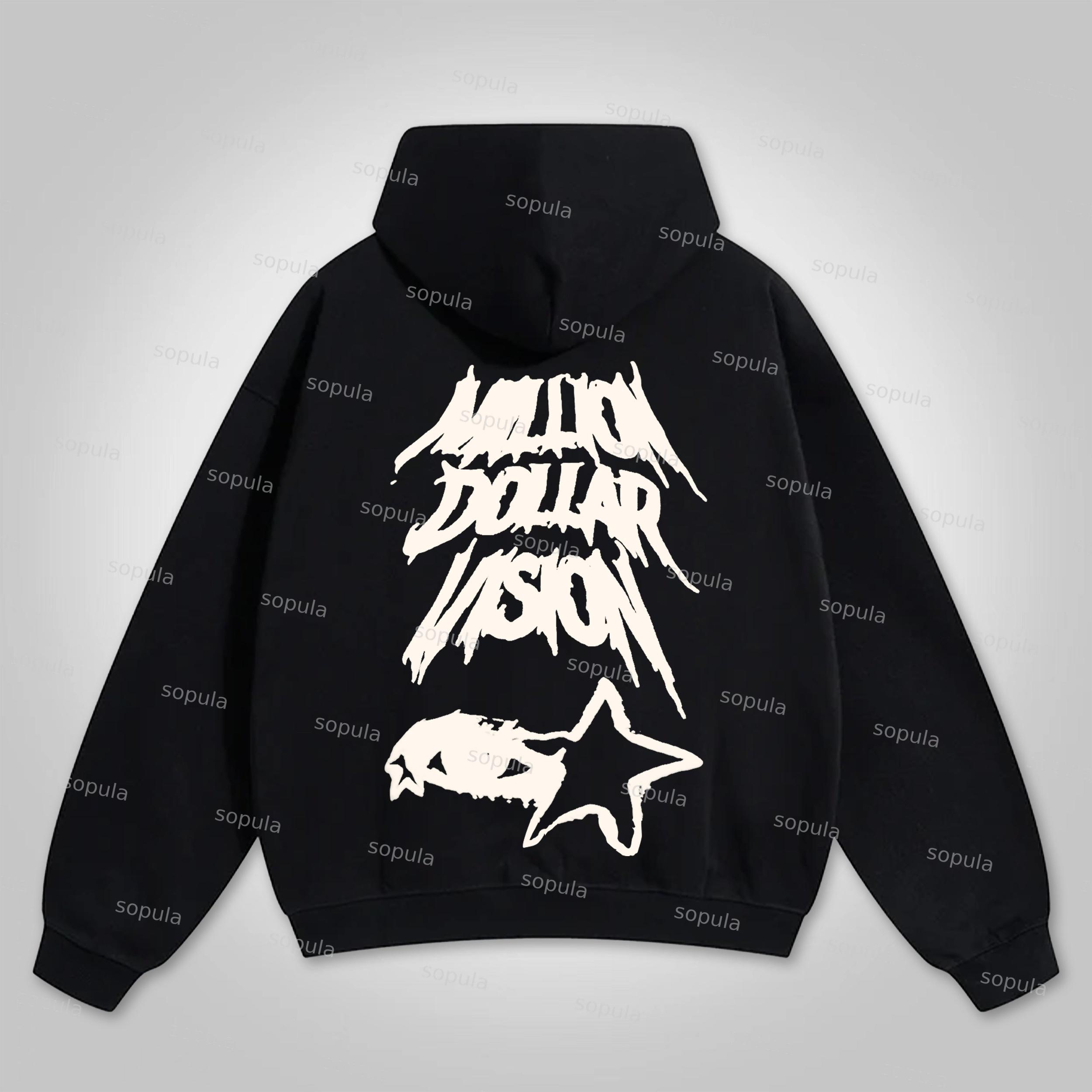Vintage Millioim Dollar Vision Graphic Hip Hop Oversized Zip Up Hoodie Product Image