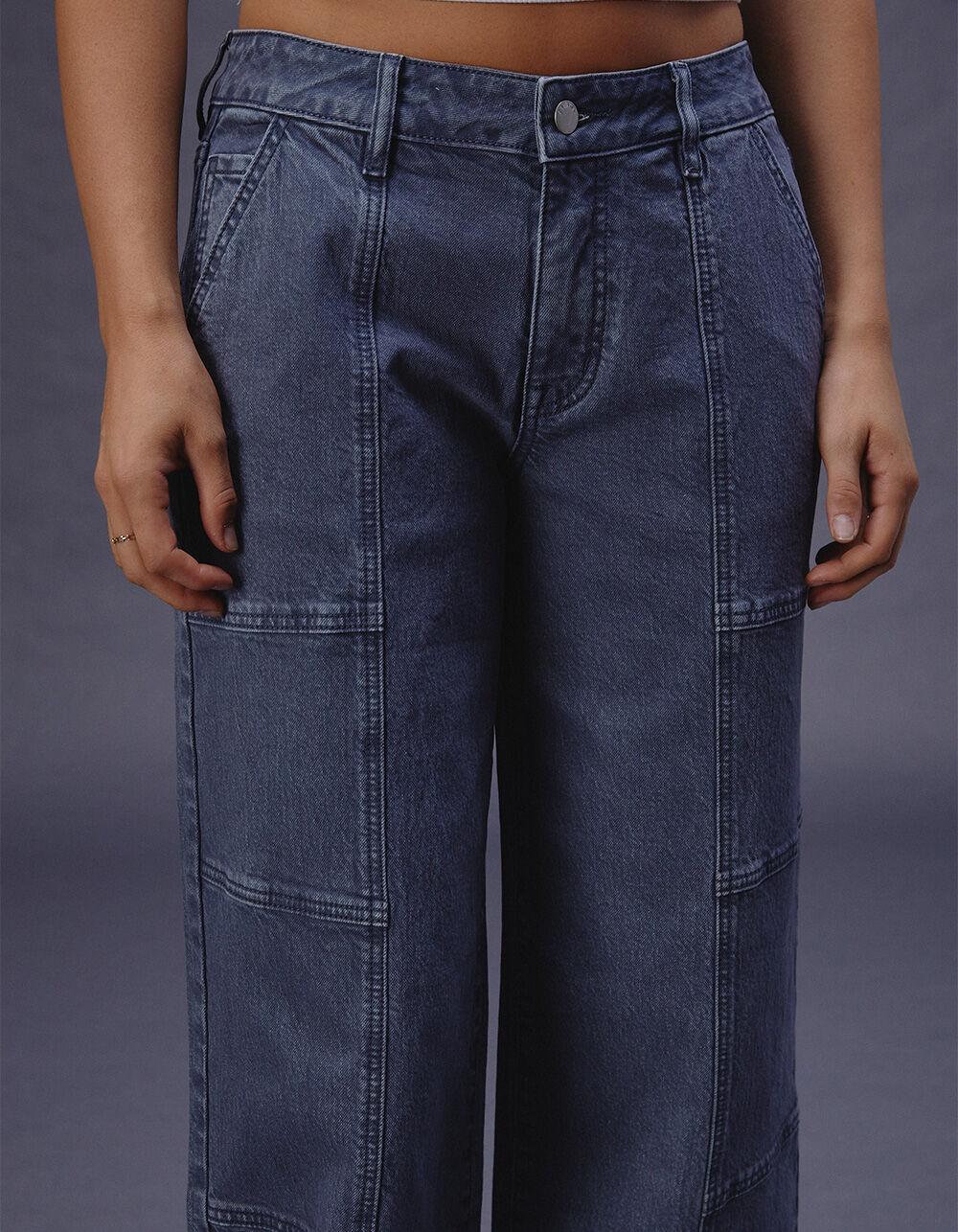 RSQ Womens Mid Rise Seam Loose Fit Pants - DK KHAKI Product Image