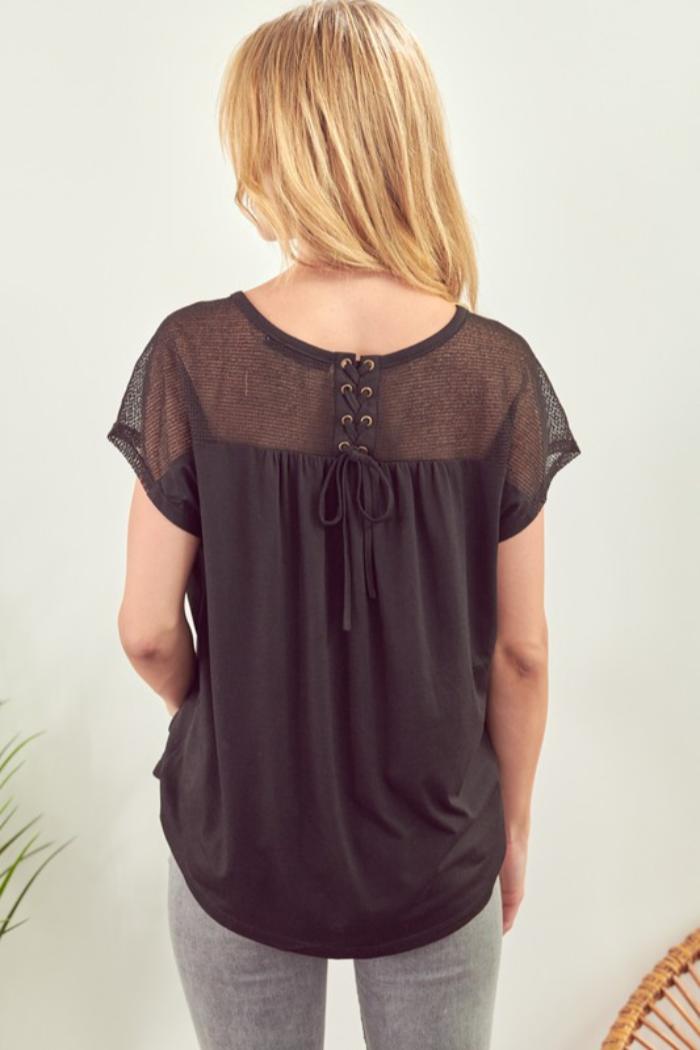 Yoke Back Short Sleeve Top Product Image
