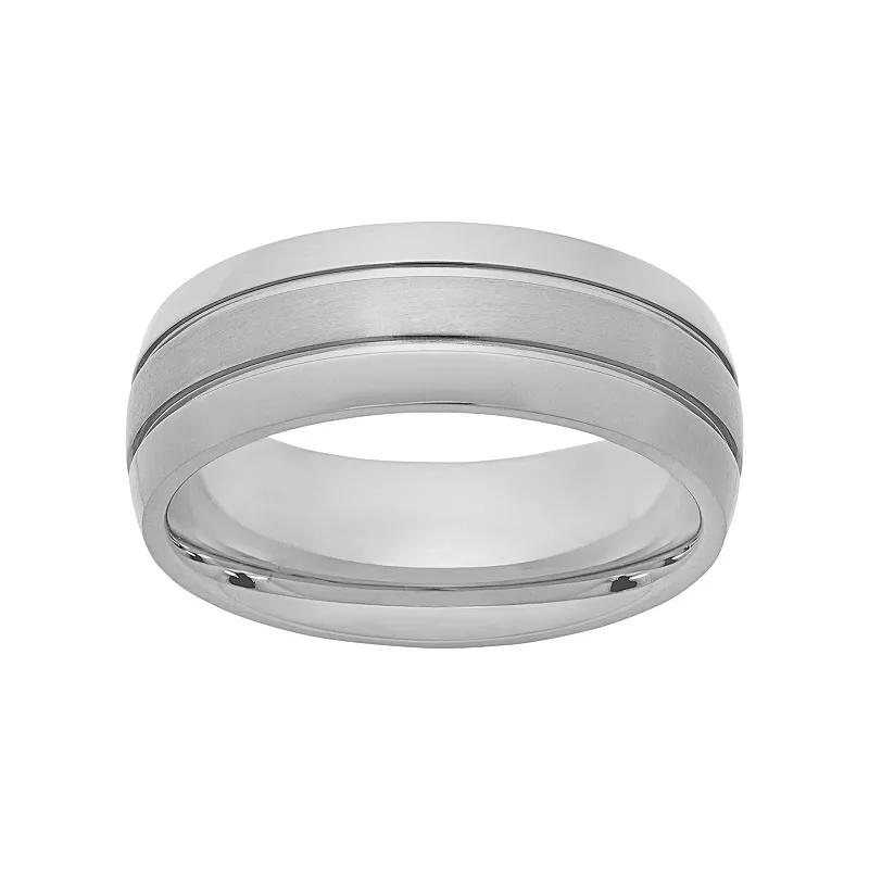 Titanium Striped Wedding Band - Men, Mens White Product Image