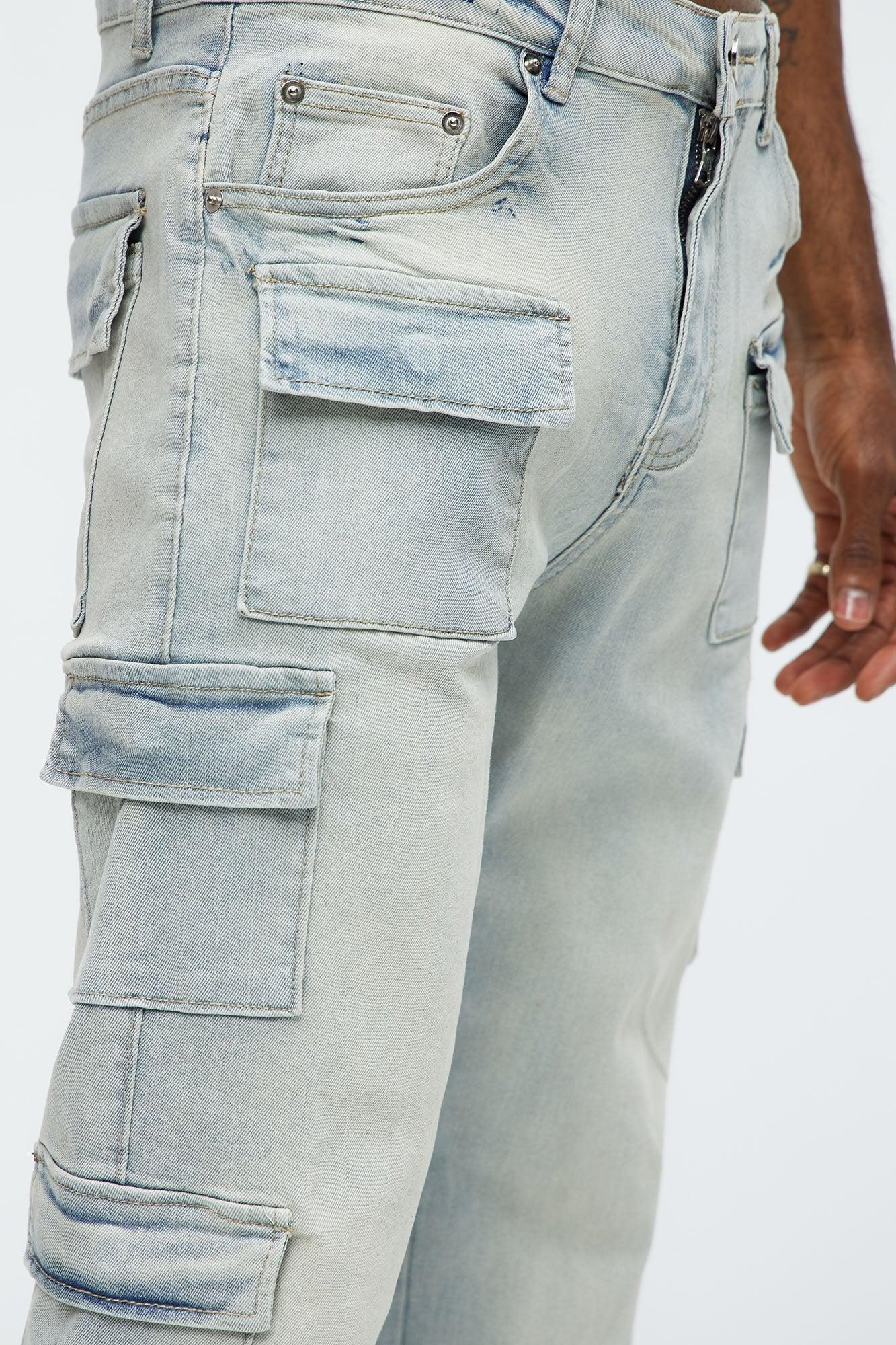 Do It Cargo Straight Jeans - Light Wash Product Image