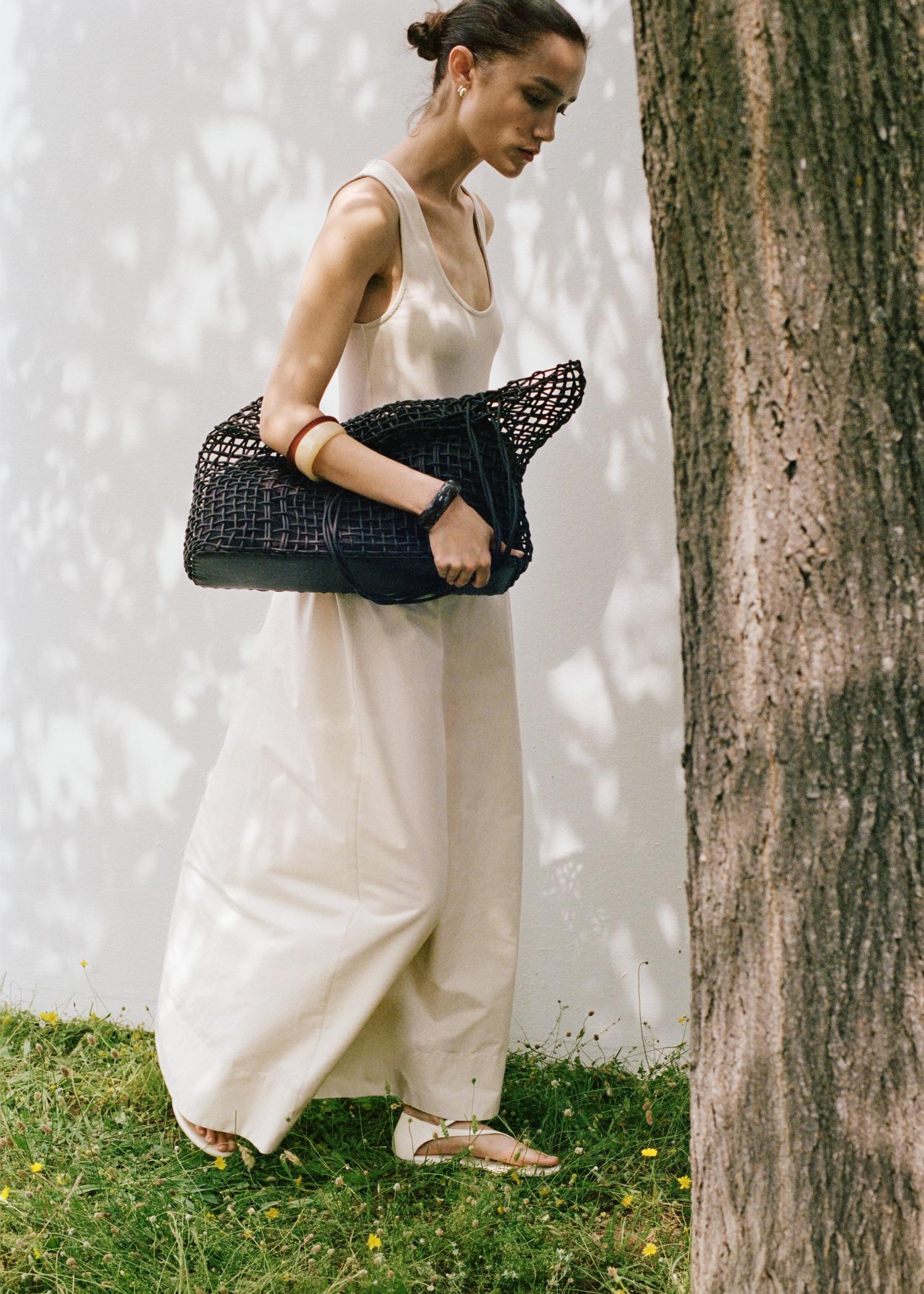 Flared dress in combined fabric - Women | MANGO USA Product Image