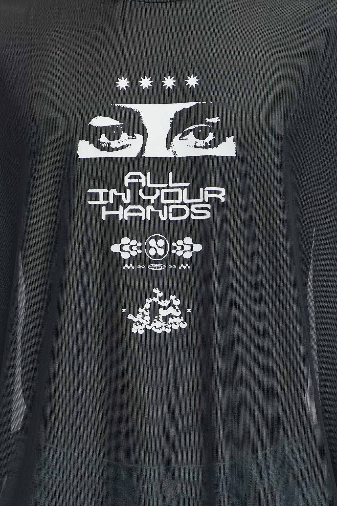 All In Your Hands Mesh Long Sleeve Tee - Grey Product Image
