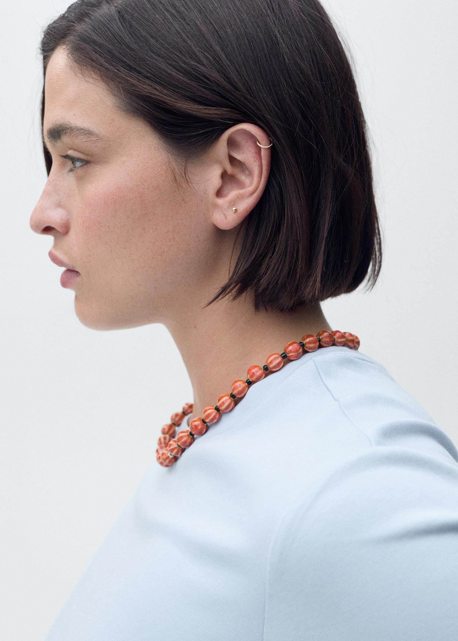 Short-sleeved cotton t-shirt - Women | MANGO USA Product Image