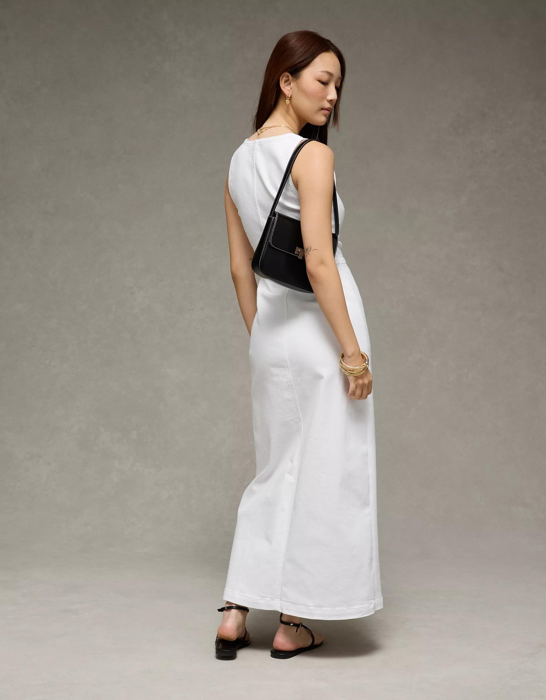 AE V-Neck Denim Maxi Dress Product Image