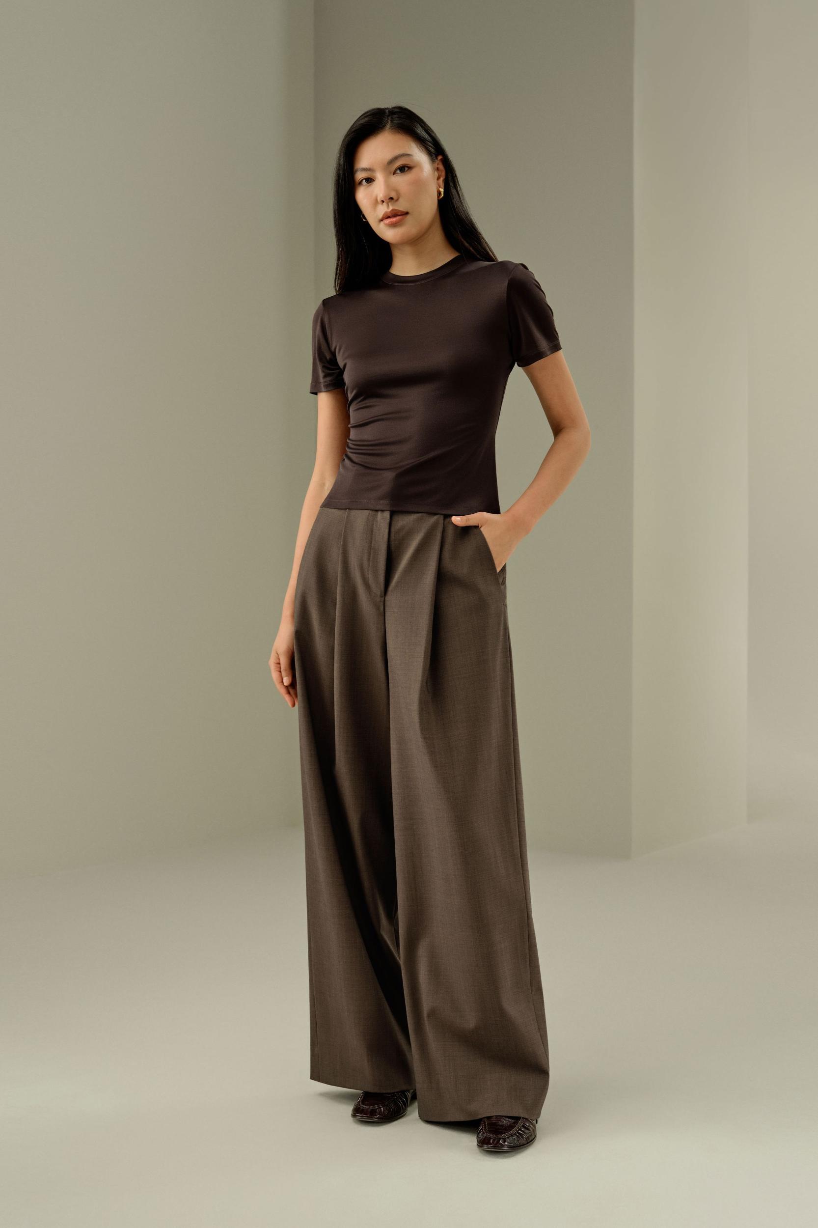 Slim Fitted Silk Jersey Tee Product Image