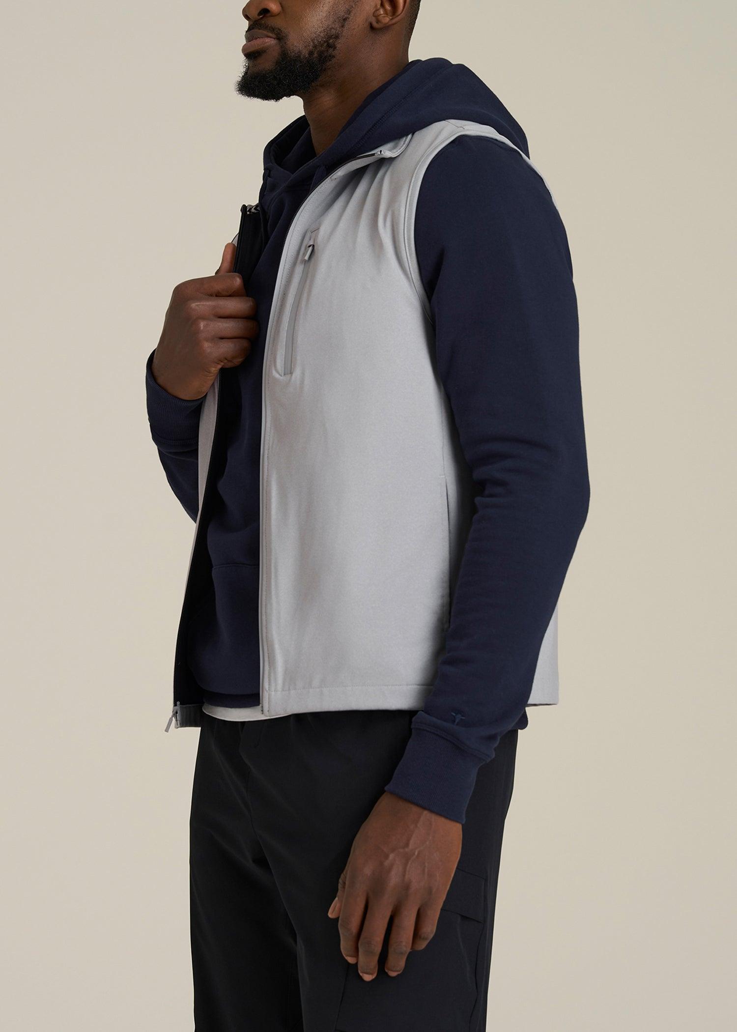 Performance Vest for Tall Men in Light Grey Mix Male Product Image
