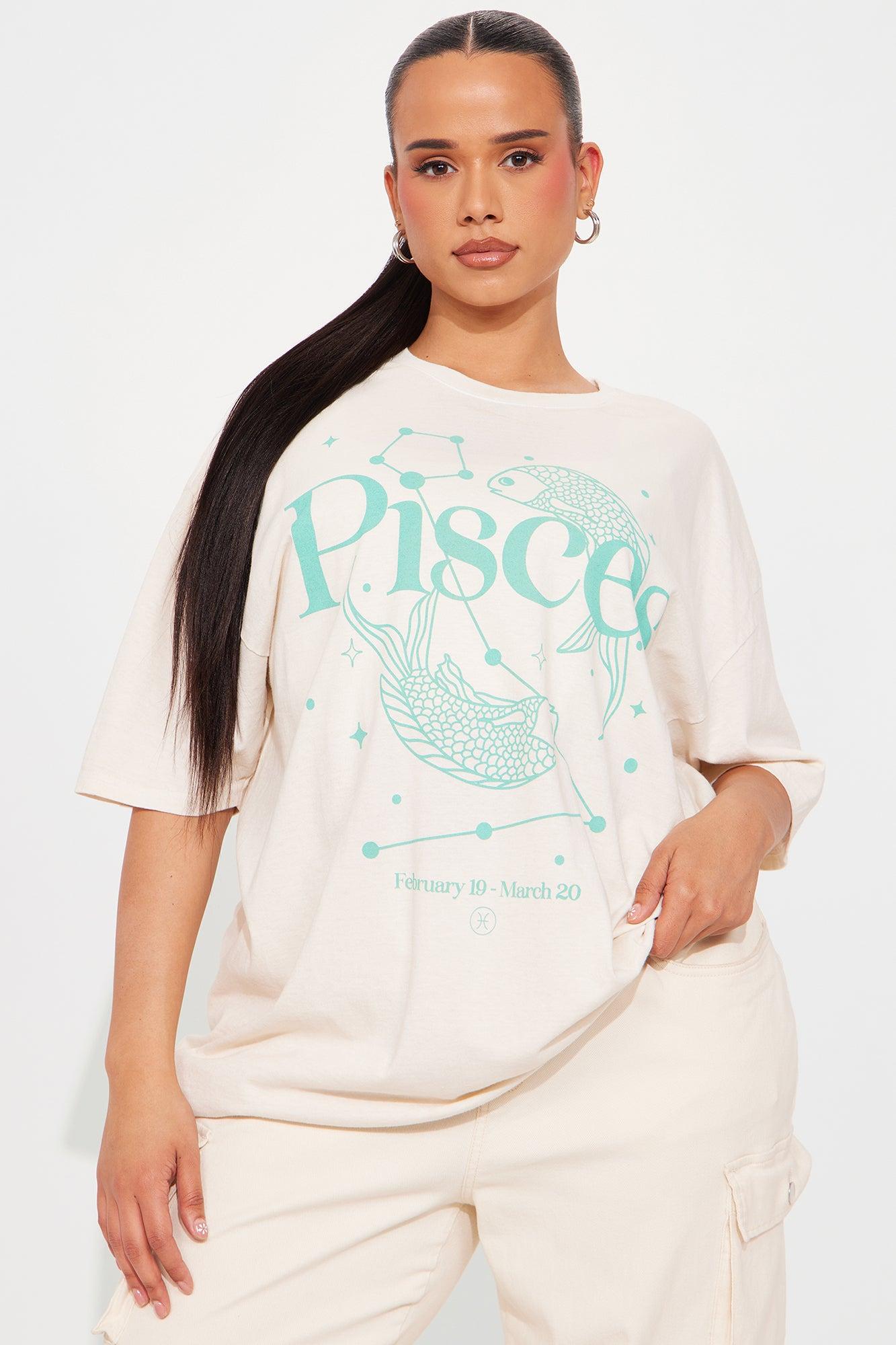 Pisces Washed Oversized Tee - Natural Product Image
