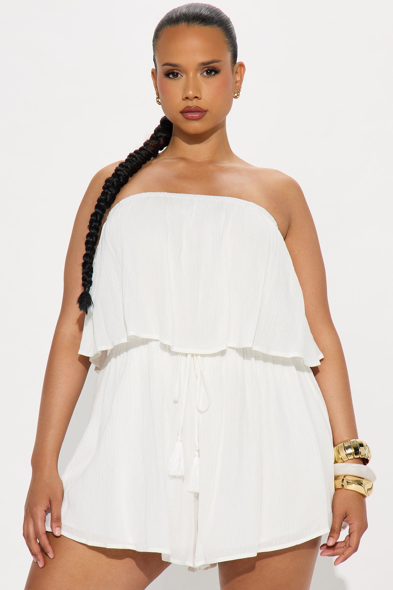 Rosalinda Strapless Romper - White Product Image