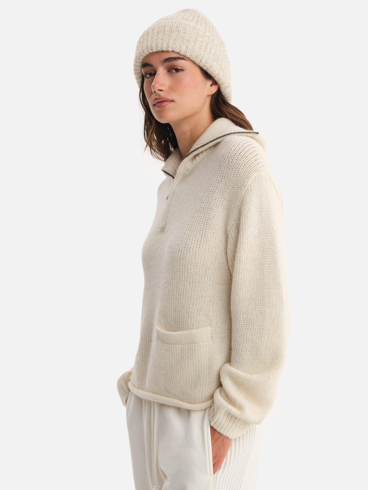 Luxe Alpaca Half-Zip Sweater Female Product Image