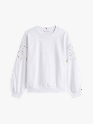 Embroidered Eyelet Sweatshirt Product Image