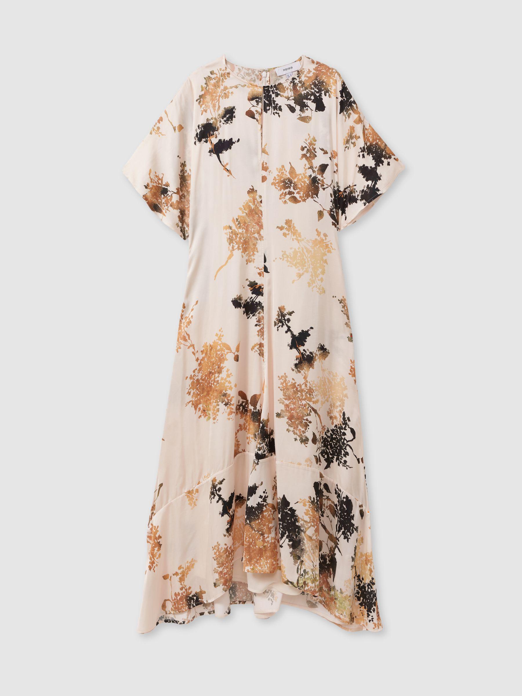 Chrissy Pale Pink Floral Print Midi Dress Product Image