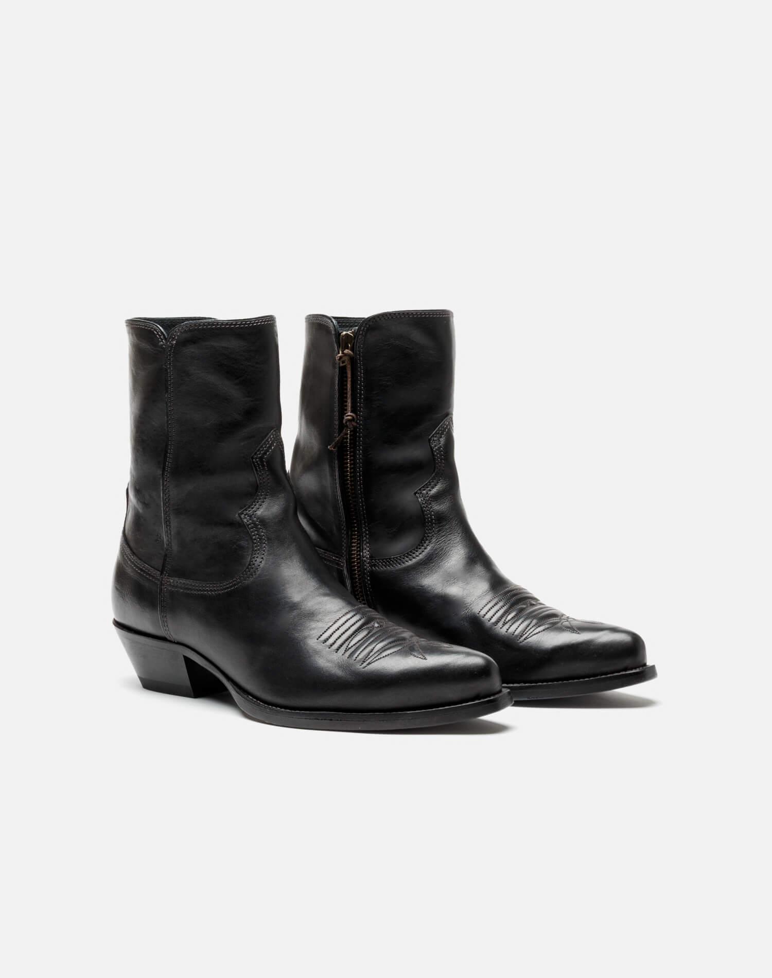 Western Boot - Black Leather Product Image