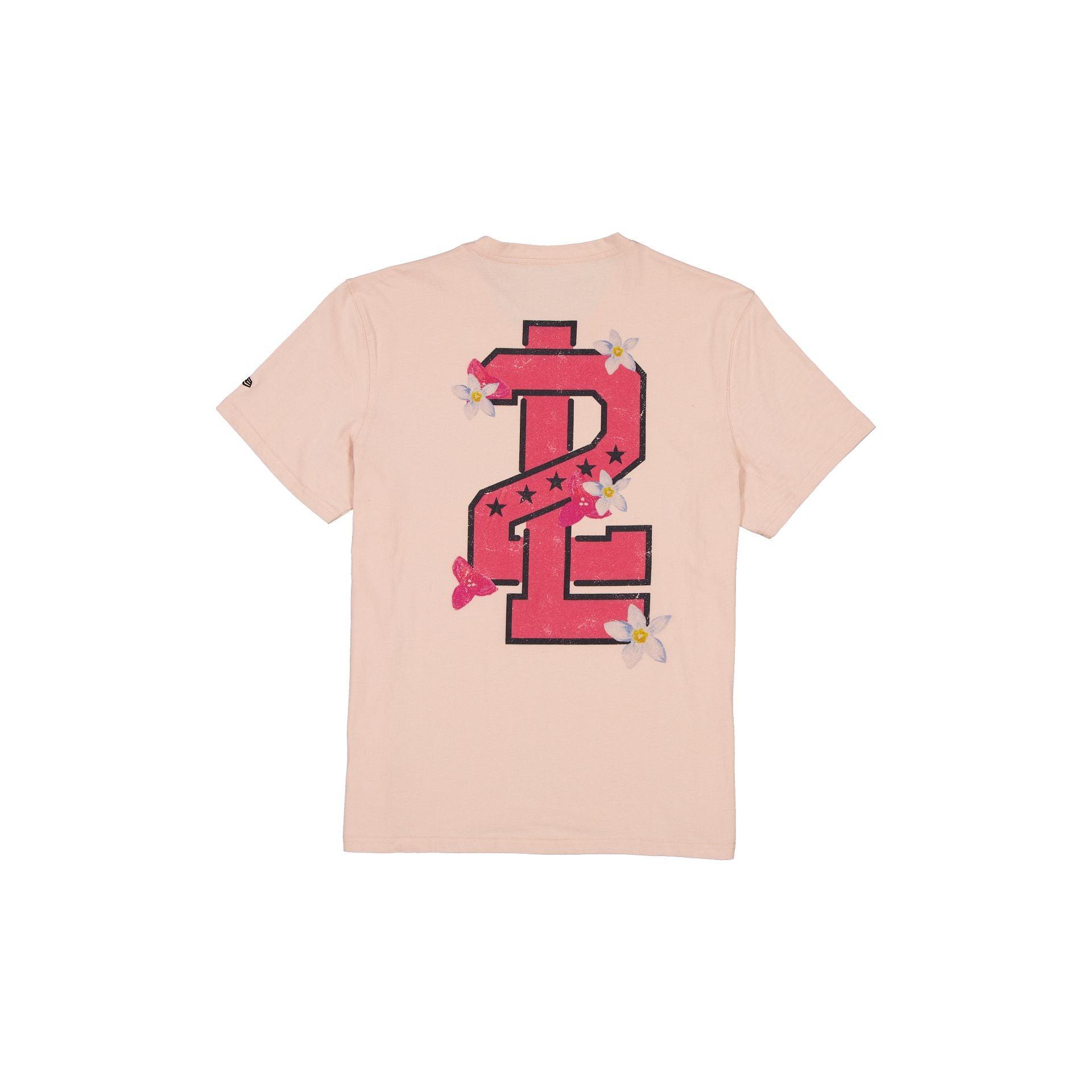 Tecolotes de los Dos Laredos Pale Pink Floral T-Shirt Male Product Image