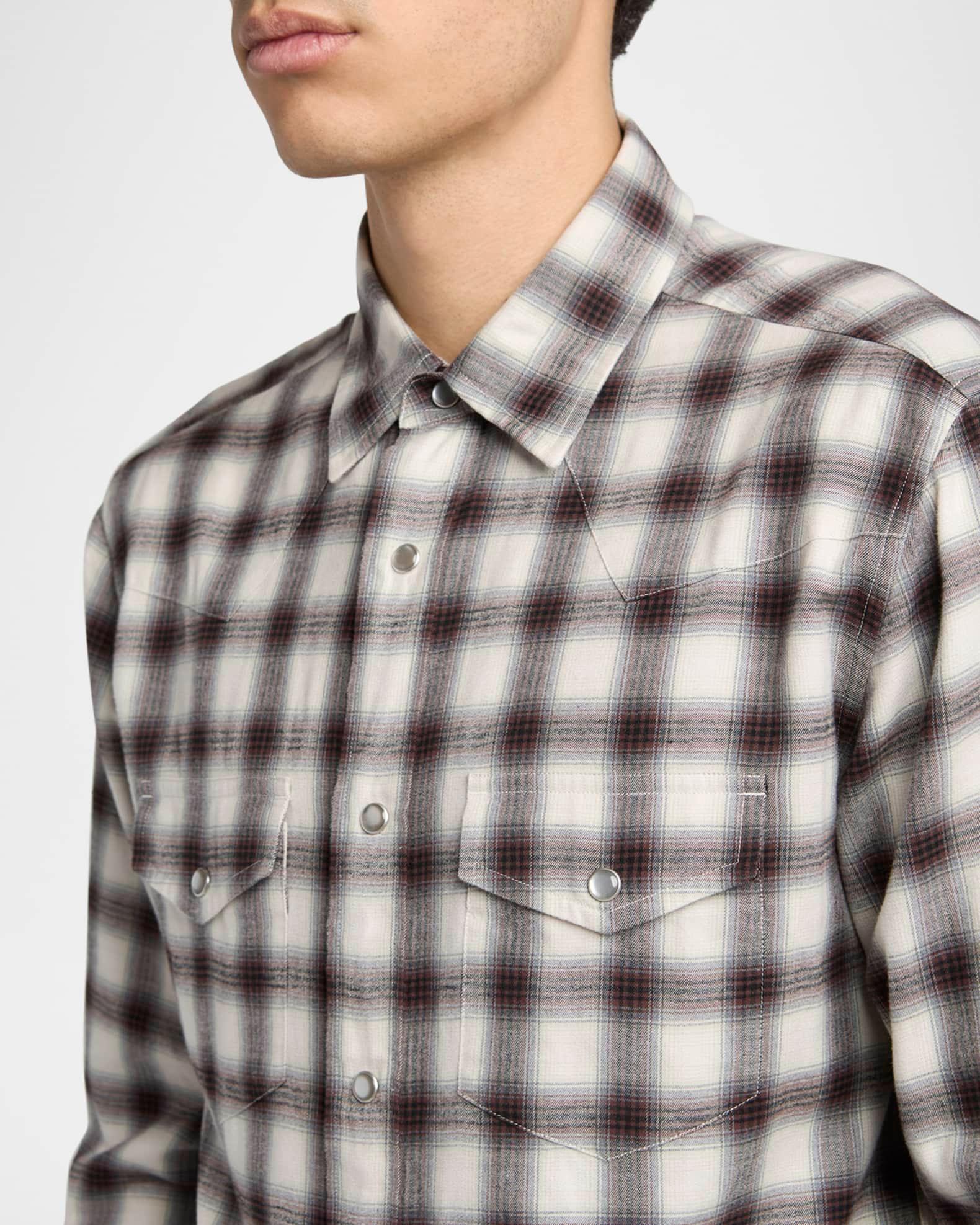 Men's Small Buffalo Plaid Slim Fit Western Shirt Product Image