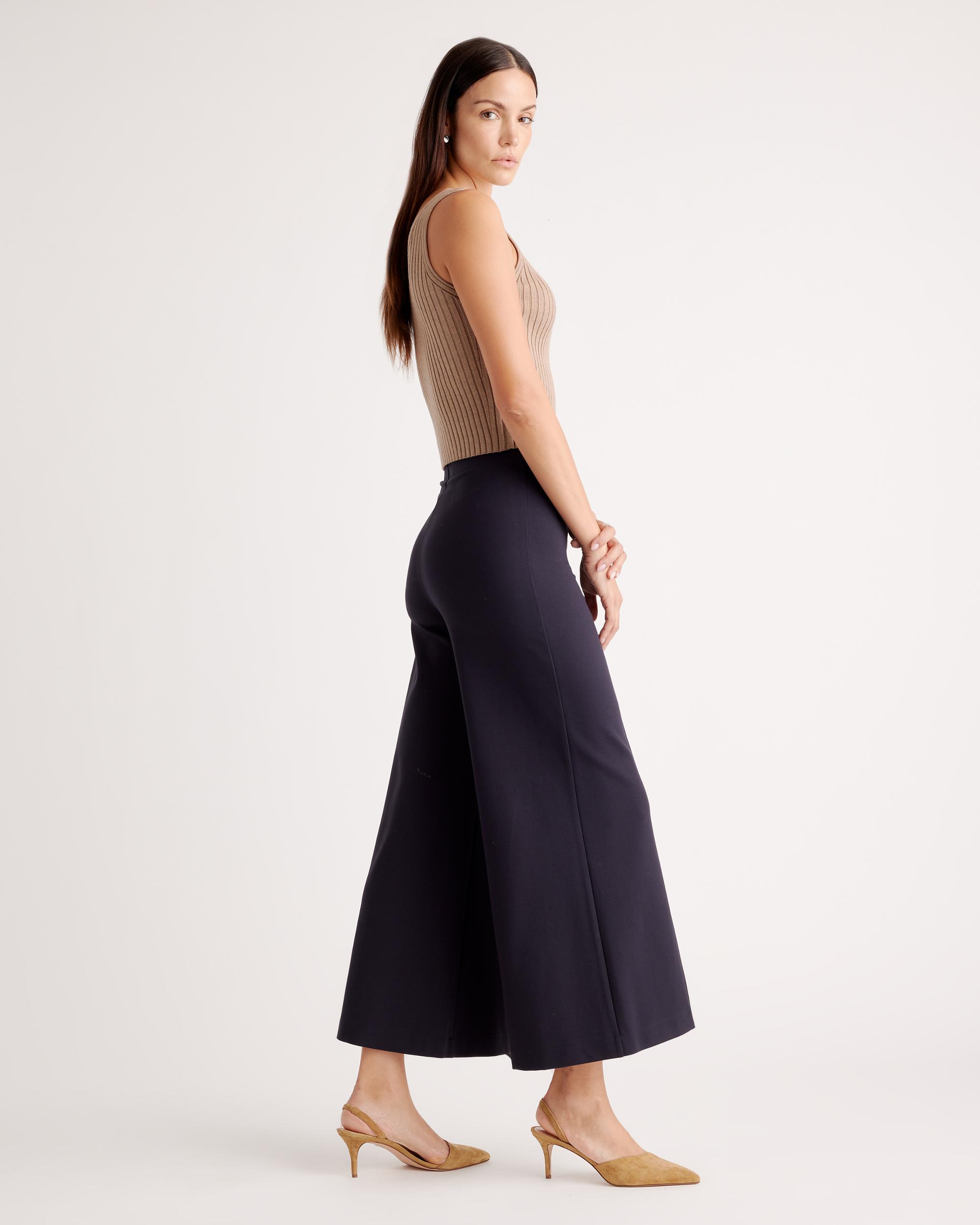 Quince | Women's Ultra-Stretch Ponte Super Wide Leg Ankle Pants Rayon Product Image