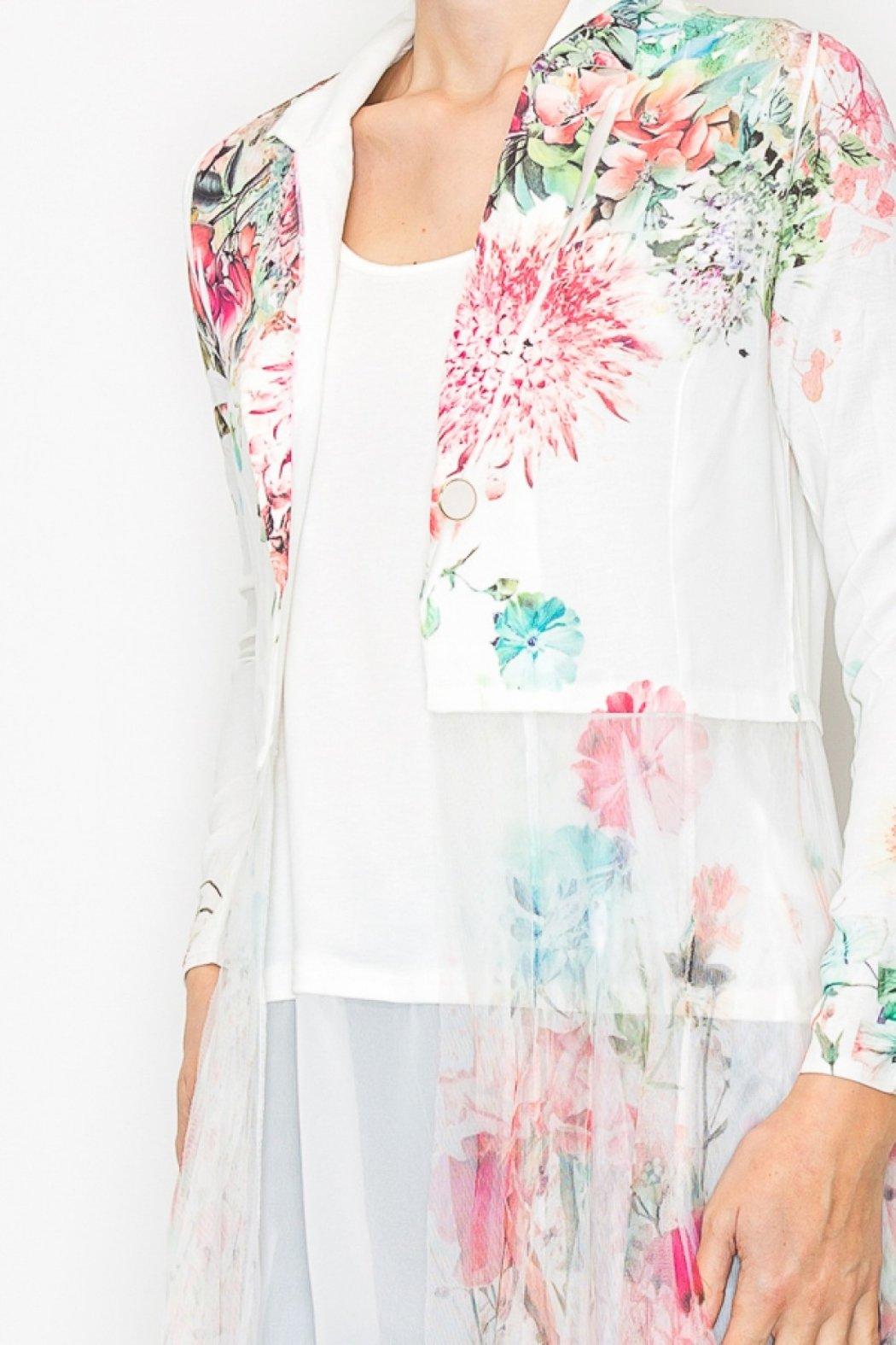 White Floral Mesh Duster Product Image