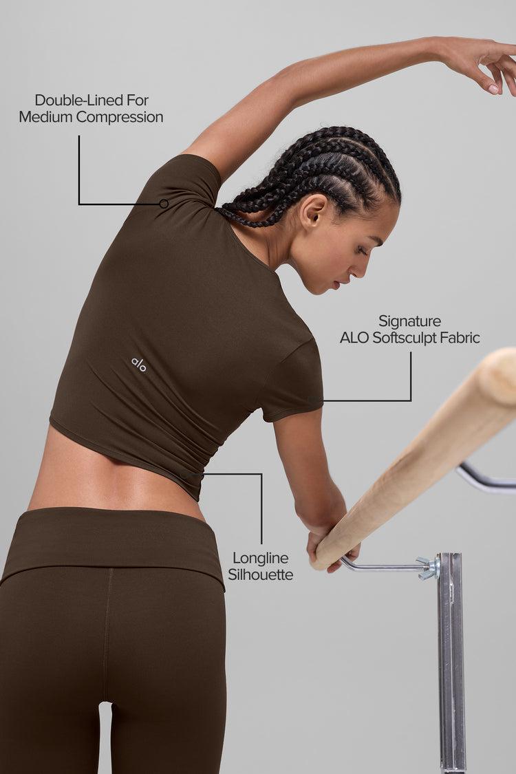 ALO Softsculpt Precision Short Sleeve Top - Espresso Female Product Image