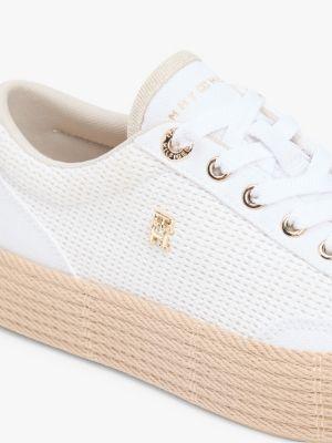 Mixed-Texture Canvas Platform Sneaker Product Image
