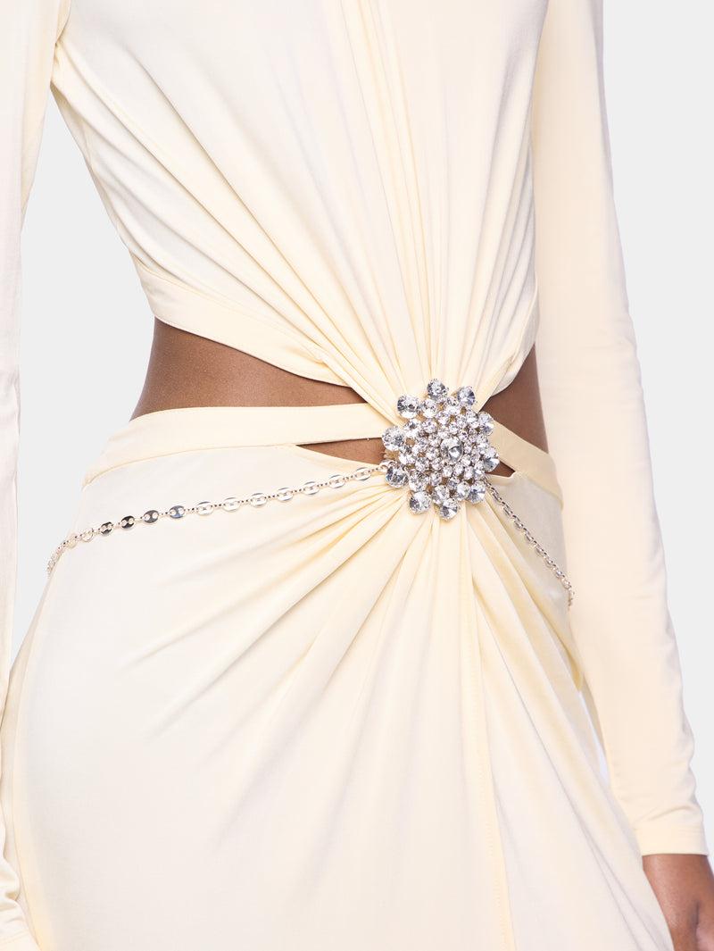 CREAM LONG DRESS IN JERSEY Product Image