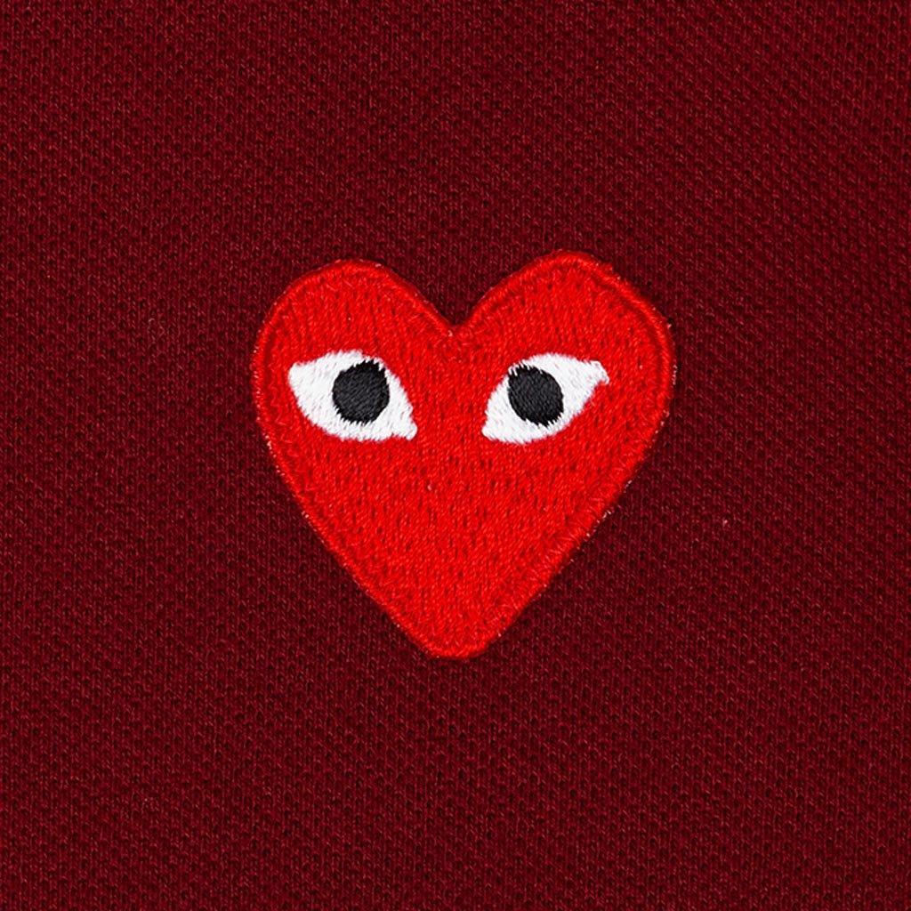Women's Red Heart Polo Shirt - Burgundy Female Product Image