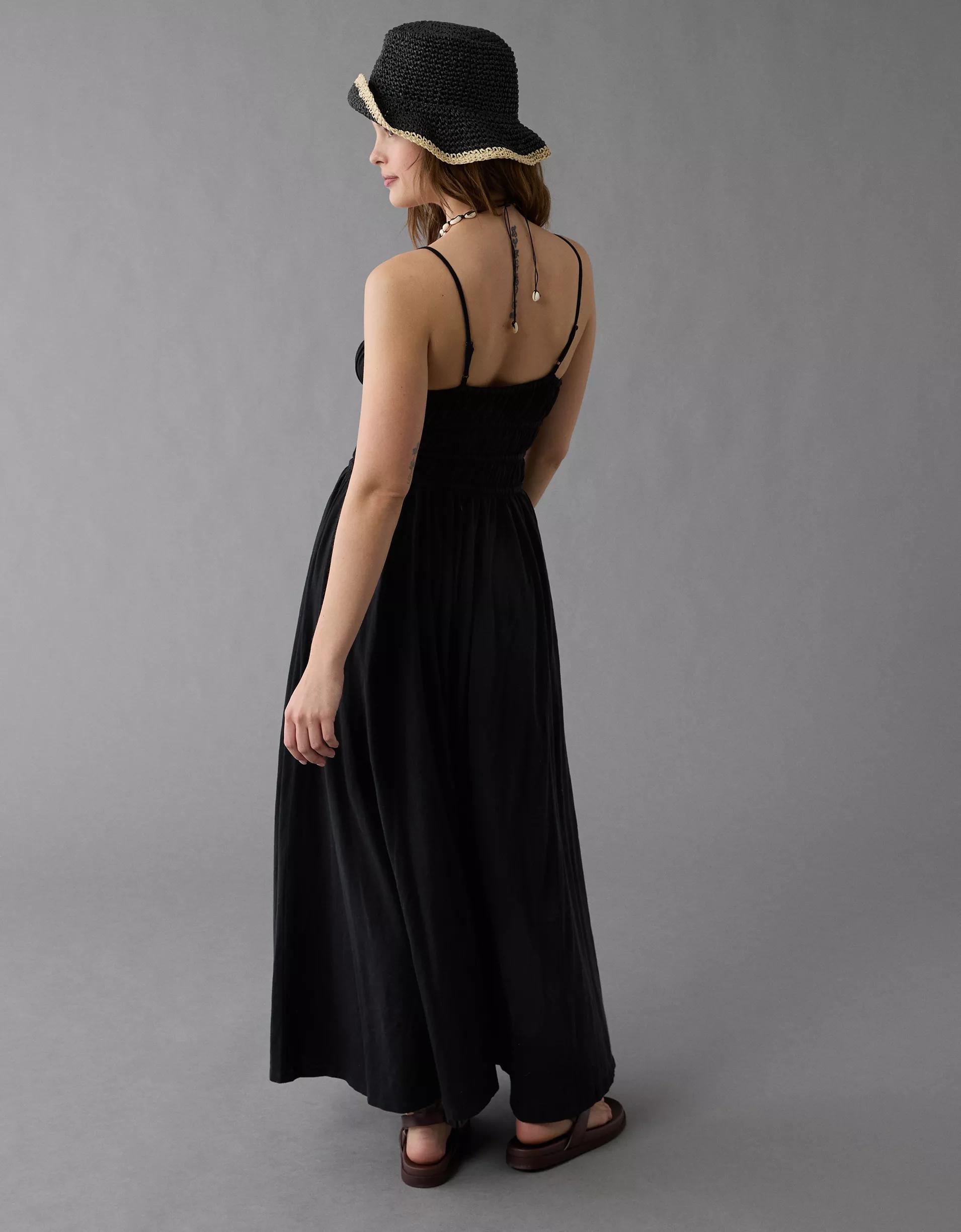 AE Sunchaser Knit Smocked Bodice Midi Dress Product Image