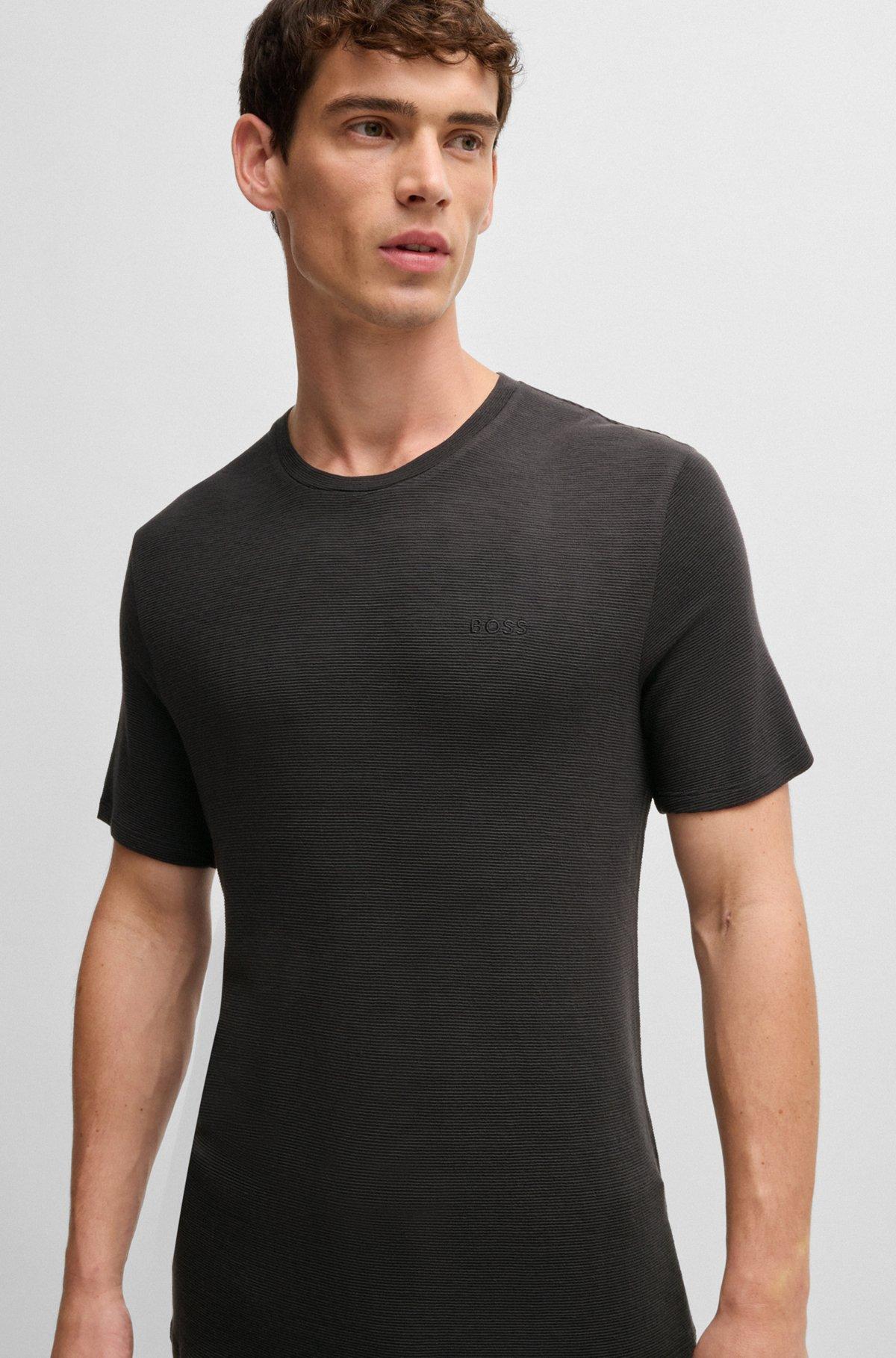 Embroidered-logo pyjama T-shirt in stretch jersey Product Image