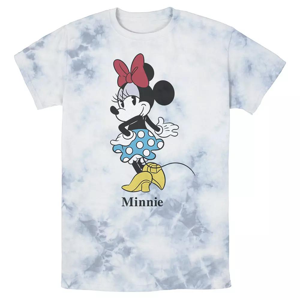 Men's Disney Mickey And Friends Minnie Classic Text Portrait Wash Tee, Size: Large, White Blue Product Image