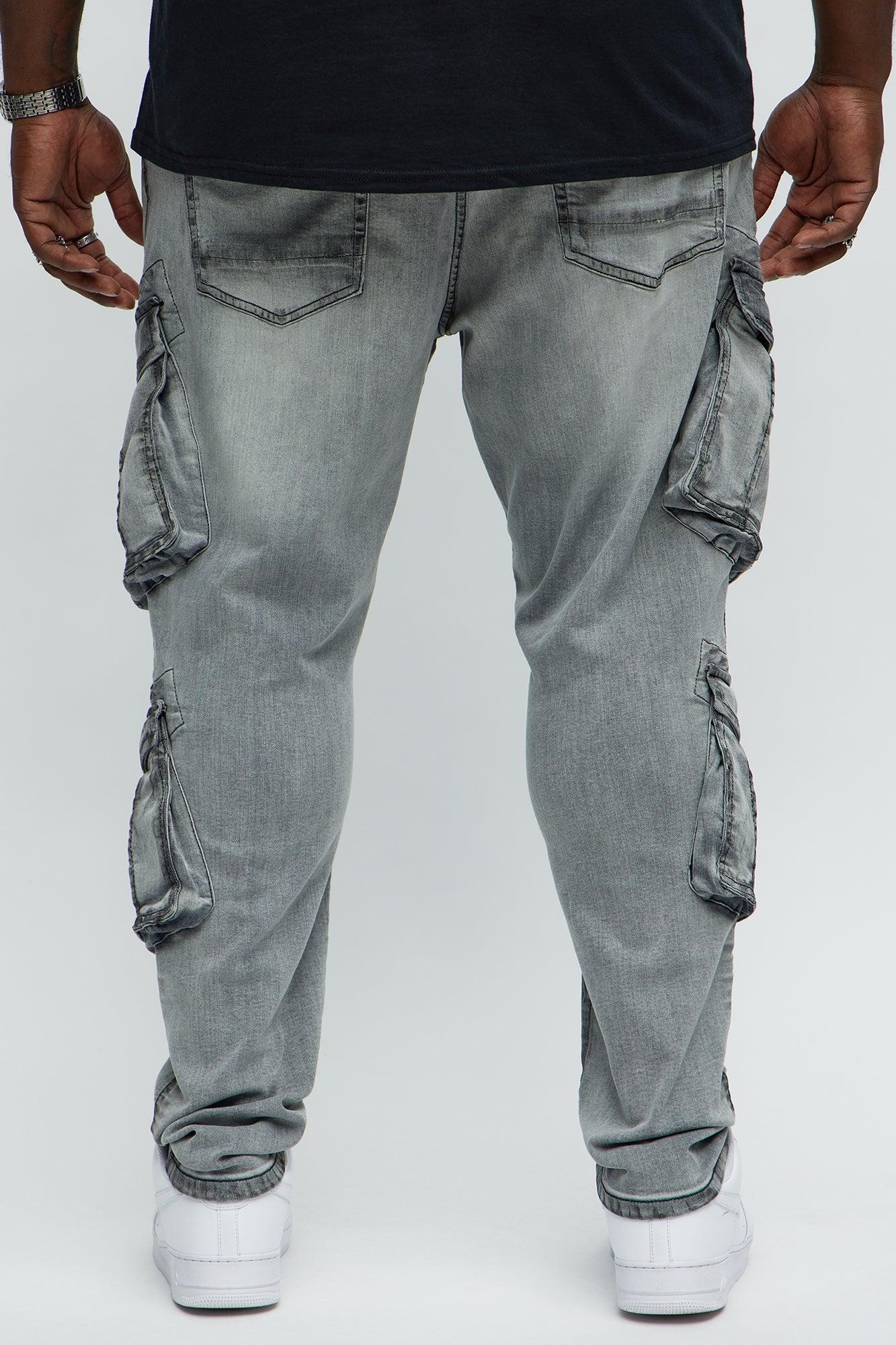 To Ashes Skinny Cargo Jeans - Grey Product Image