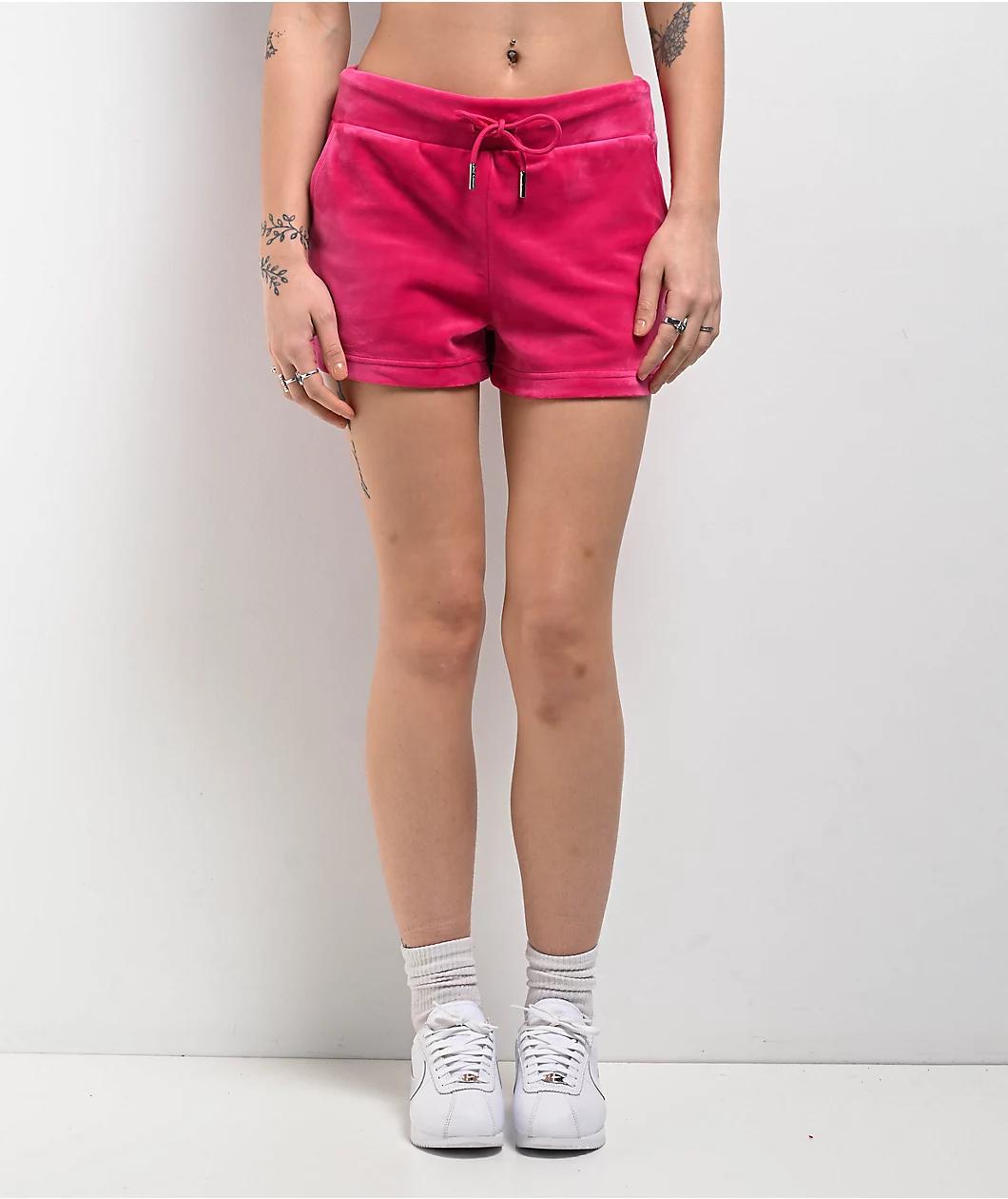 Juicy Couture OG Big Bling Free Love Velour Track Shorts Product Image