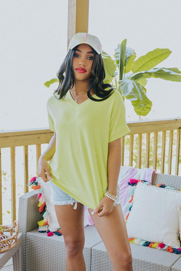 Simple Euphoria Shift Tee In Neon Yellow Product Image