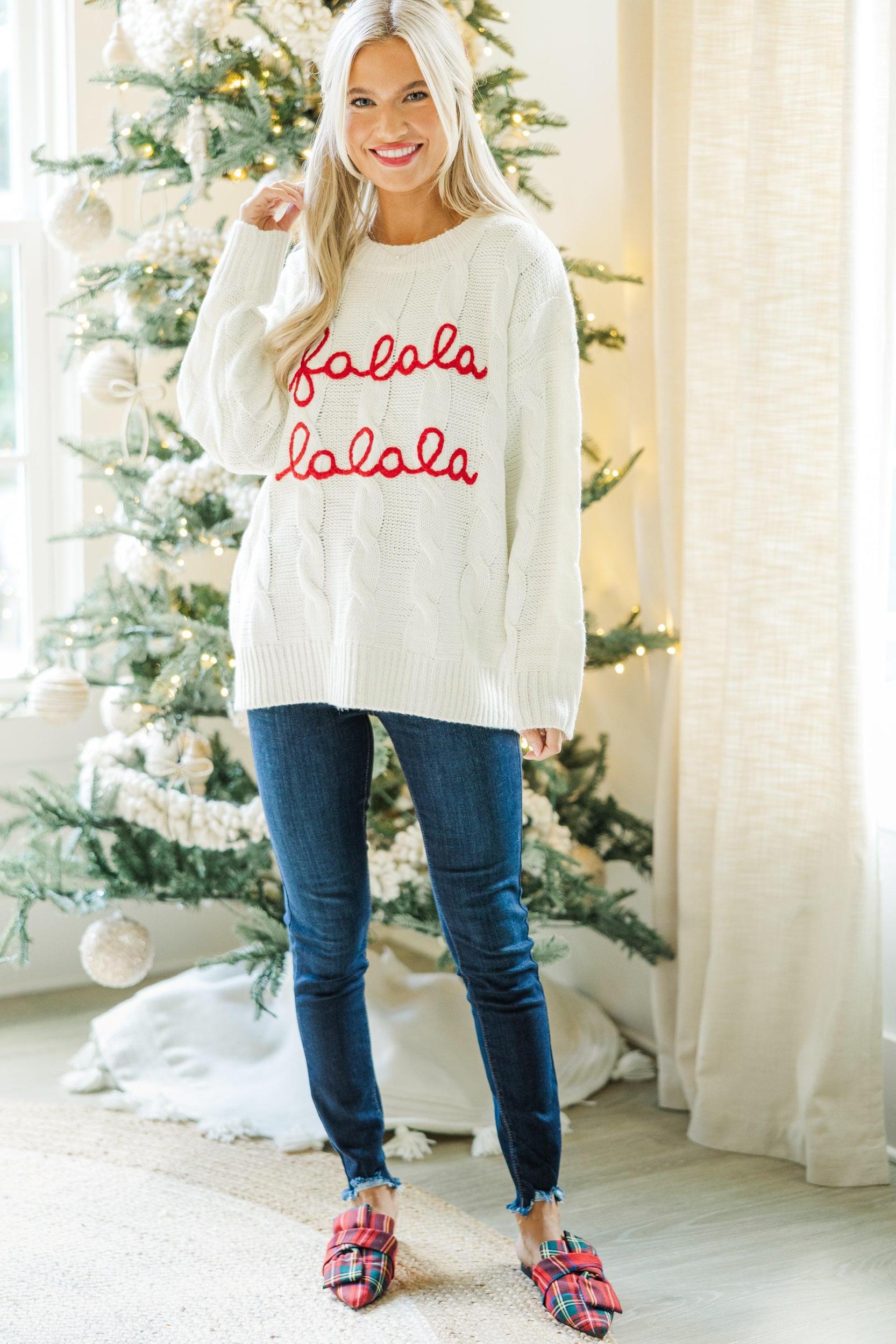 Falala Cream Cable Knit Sweater Female Product Image