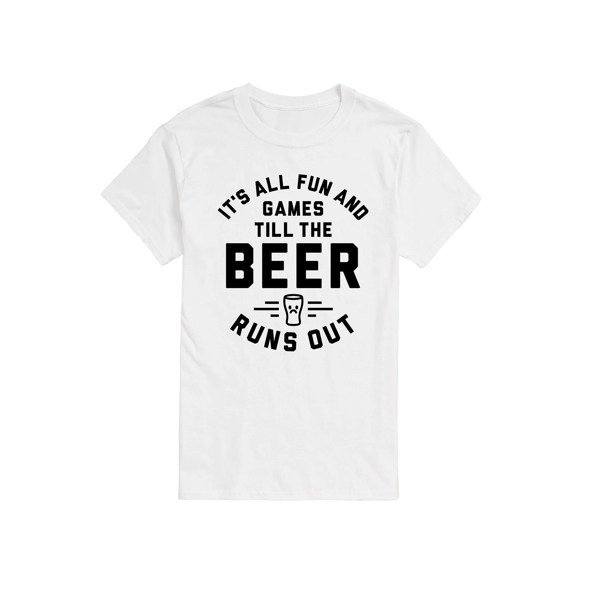 Big & Tall Fun And Games Till The Beer Runs Out Graphic Tee, Men's,  Product Image