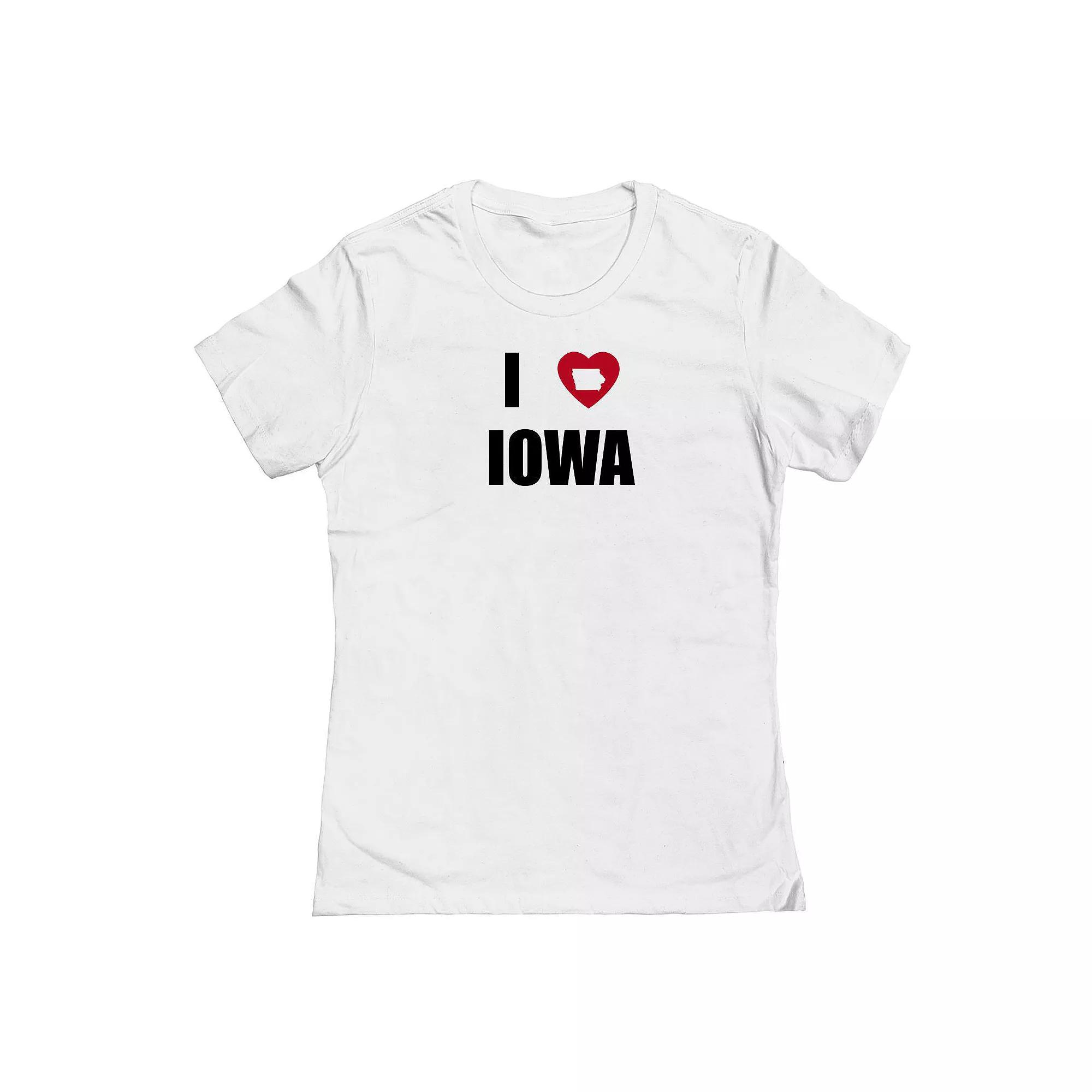 Junior's I Heart Iowa Graphic Tee, Women's,  Product Image