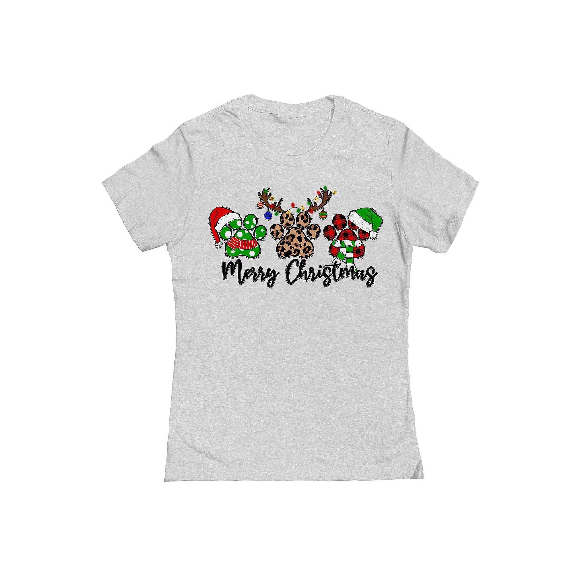 Junior's Merry Christmas Antlers Graphic Tee, Women's,  Product Image